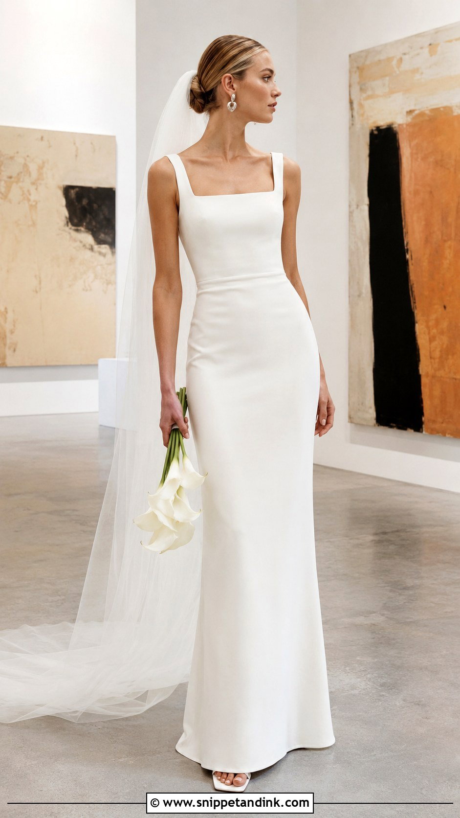 Minimalist Column Bride Look - Snippet and Ink - 20 Lovely Bride Ideas