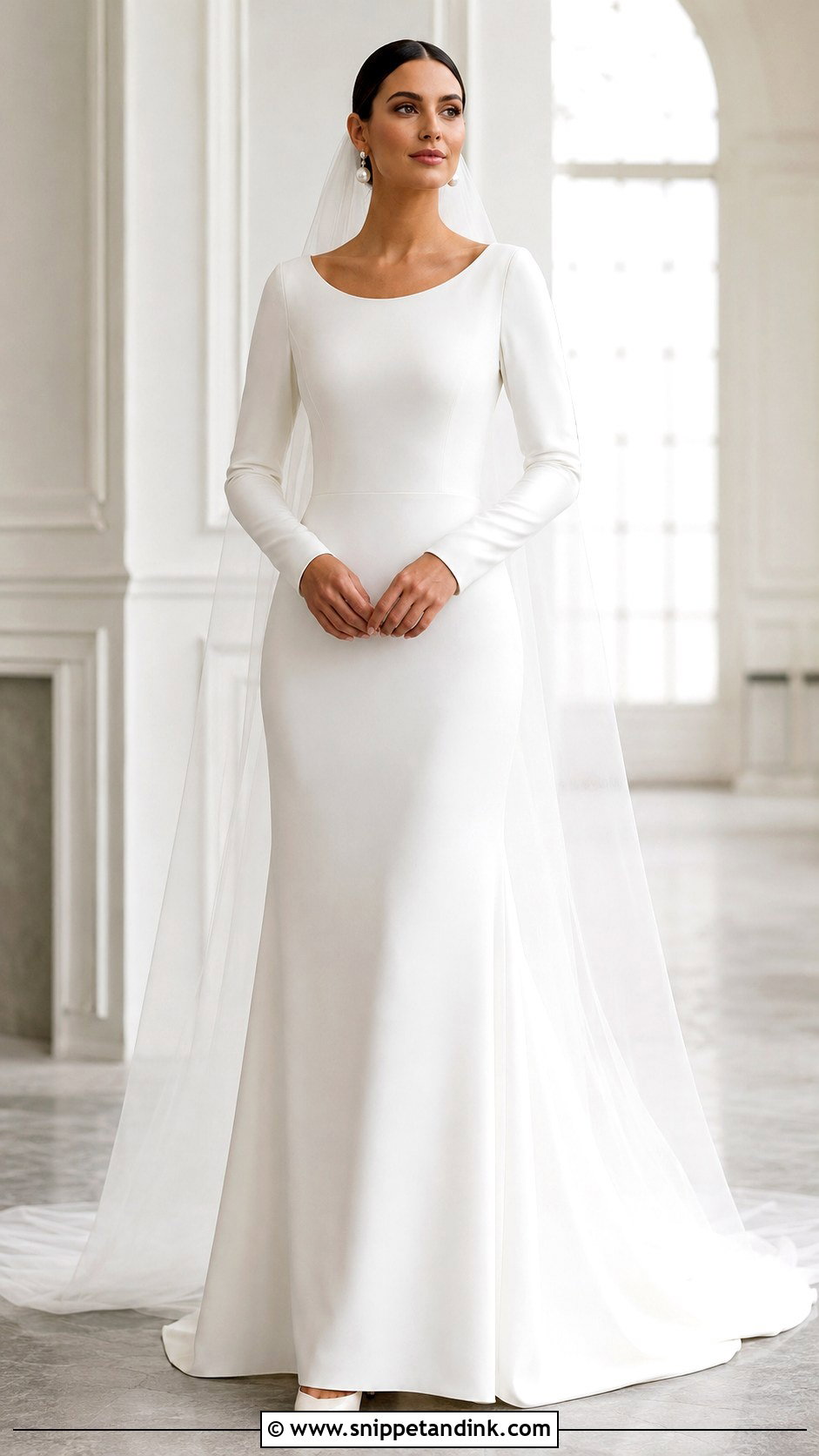 Minimalist Column Christian Bridal Dress - Snippet and Ink - 20 Christian Bridal Dress Ideas