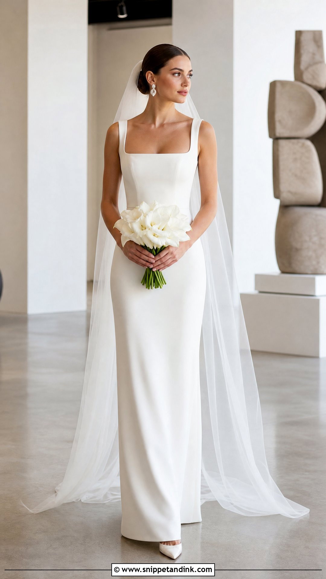 Minimalist Column Formal Bridal Dress - Snippet and Ink - 20 Formal Bridal Dress Ideas