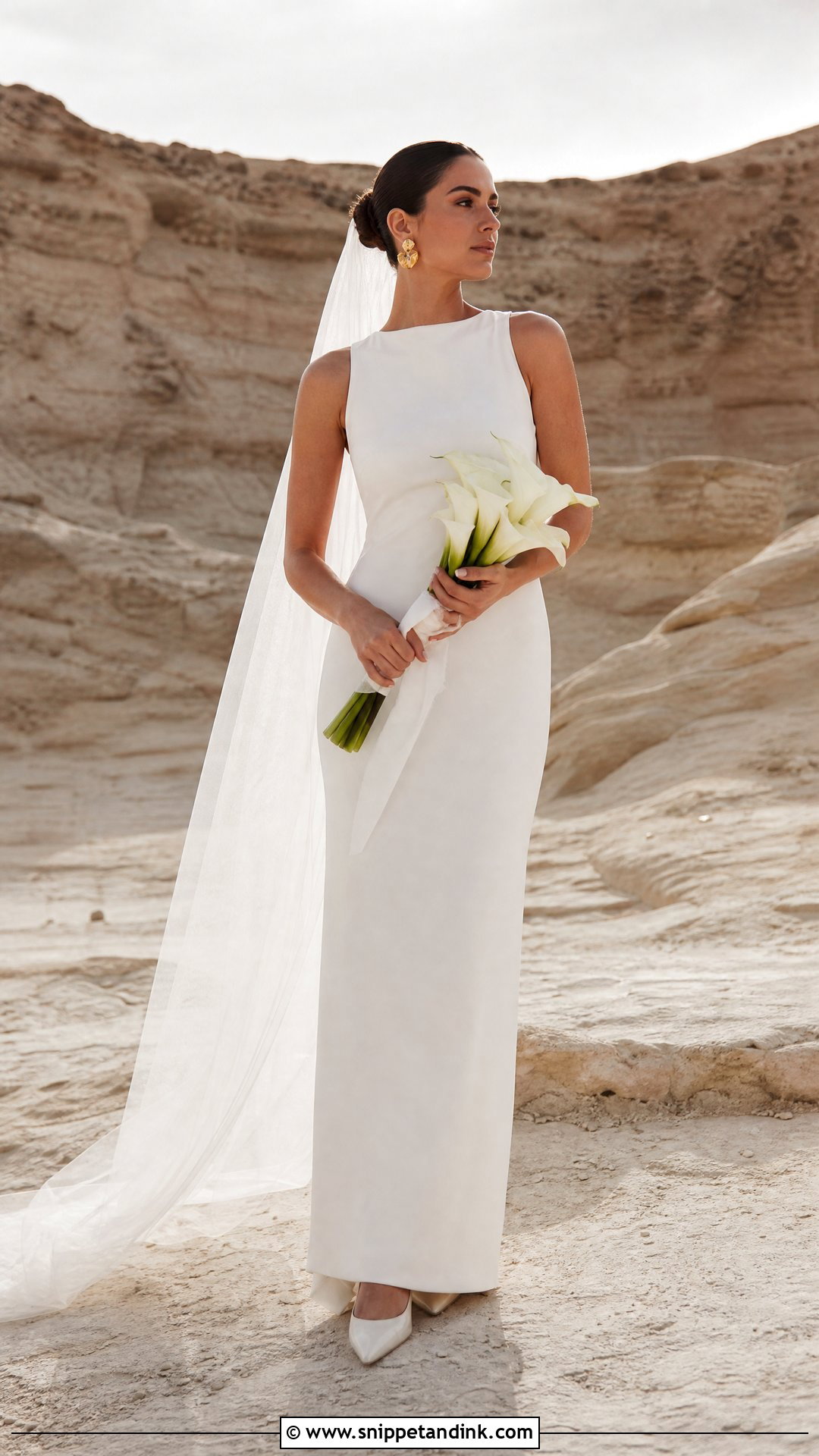 Minimalist Column Outdoor Wedding Dress - Snippet and Ink - 20 Outdoor Wedding Dresses