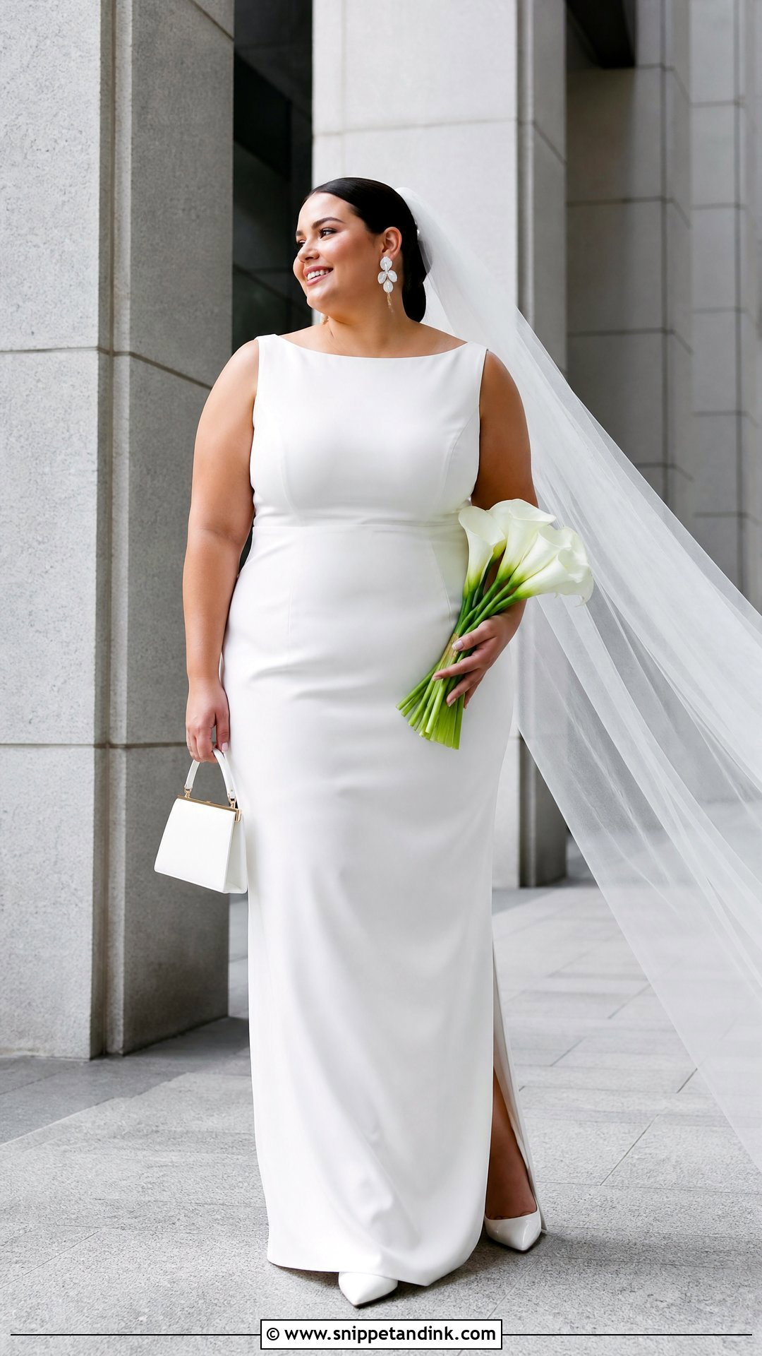 Minimalist Column Plus Size Wedding Gown - Snippet and Ink - 20 Wedding Gowns for Plus Size Brides