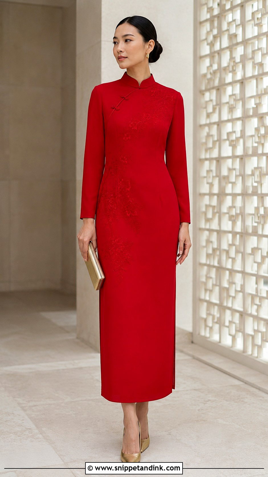 Minimalist Column Sangjit Dress - Snippet and Ink - 20 Modern Sangjit Dress Ideas