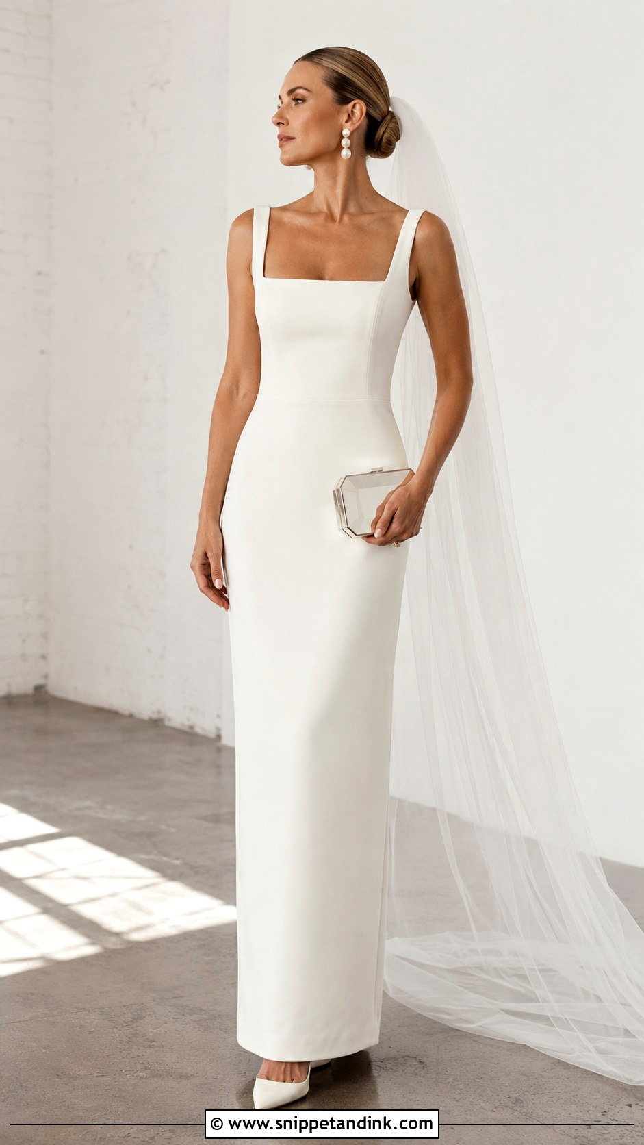 Minimalist Column Second Wedding Dress - Snippet and Ink - 20 2nd Wedding Dresses
