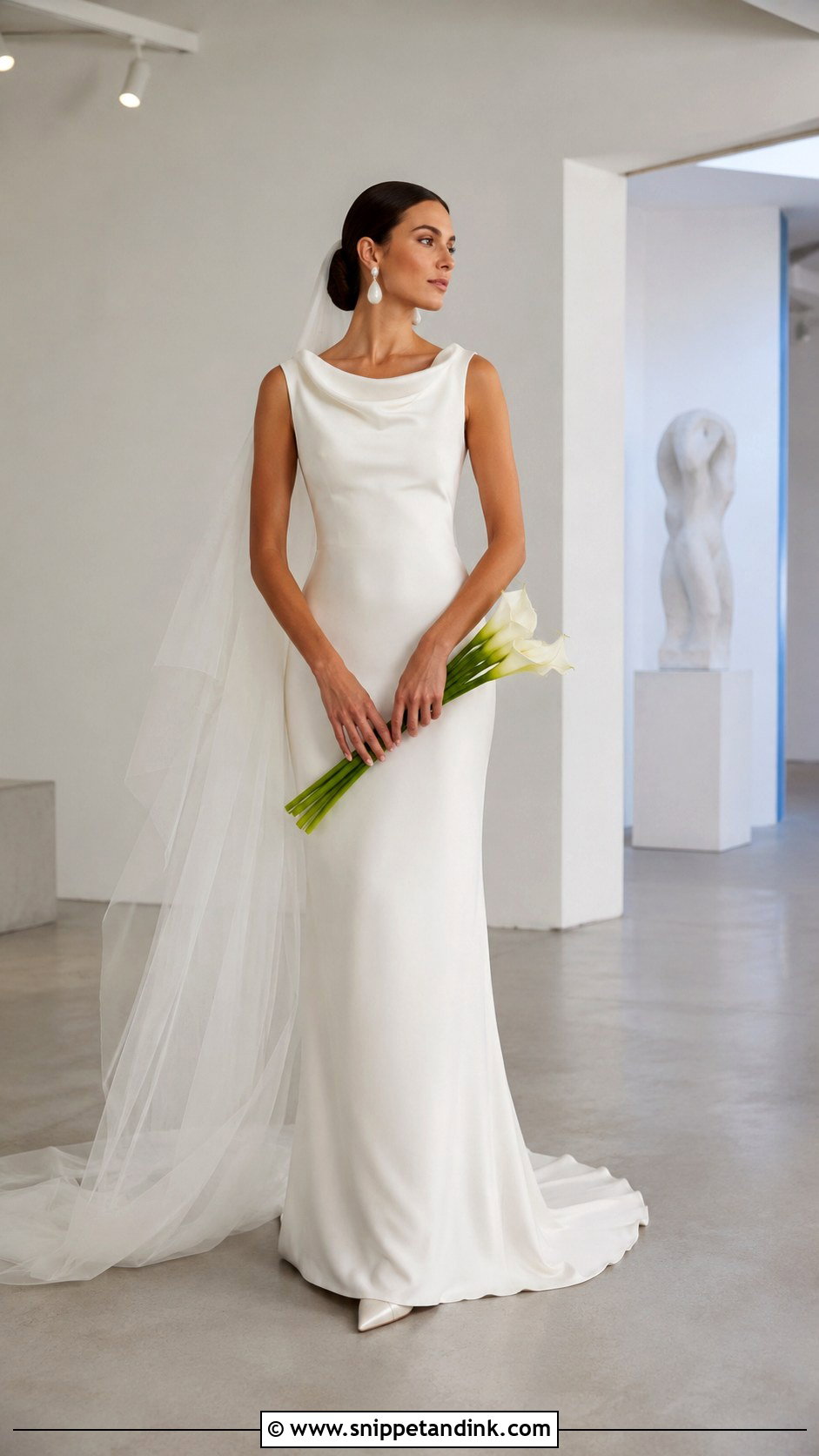 Minimalist Column Wedding Dress - Snippet and Ink - 20 Majestic Wedding Dresses