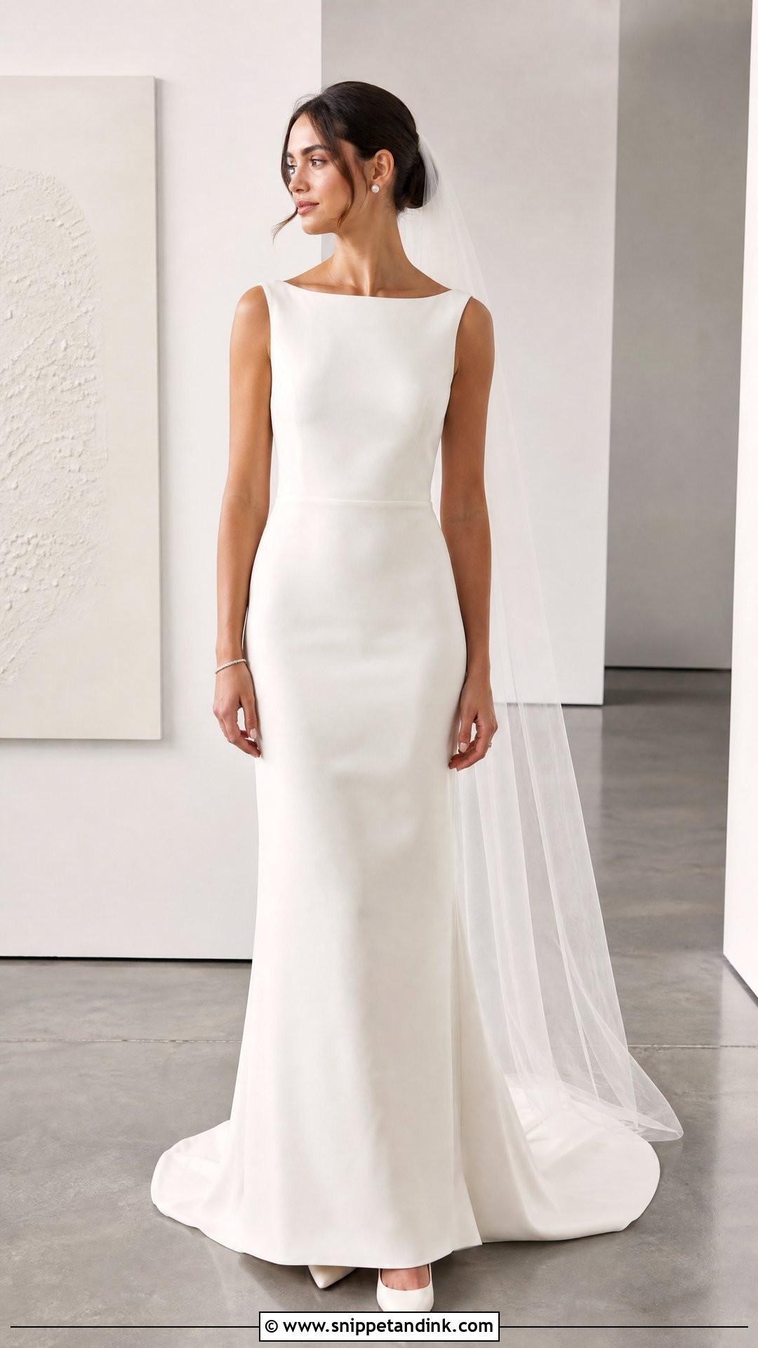 Minimalist Column Wedding Dress - Snippet and Ink - 20 Minimalist Bride Dress Ideas