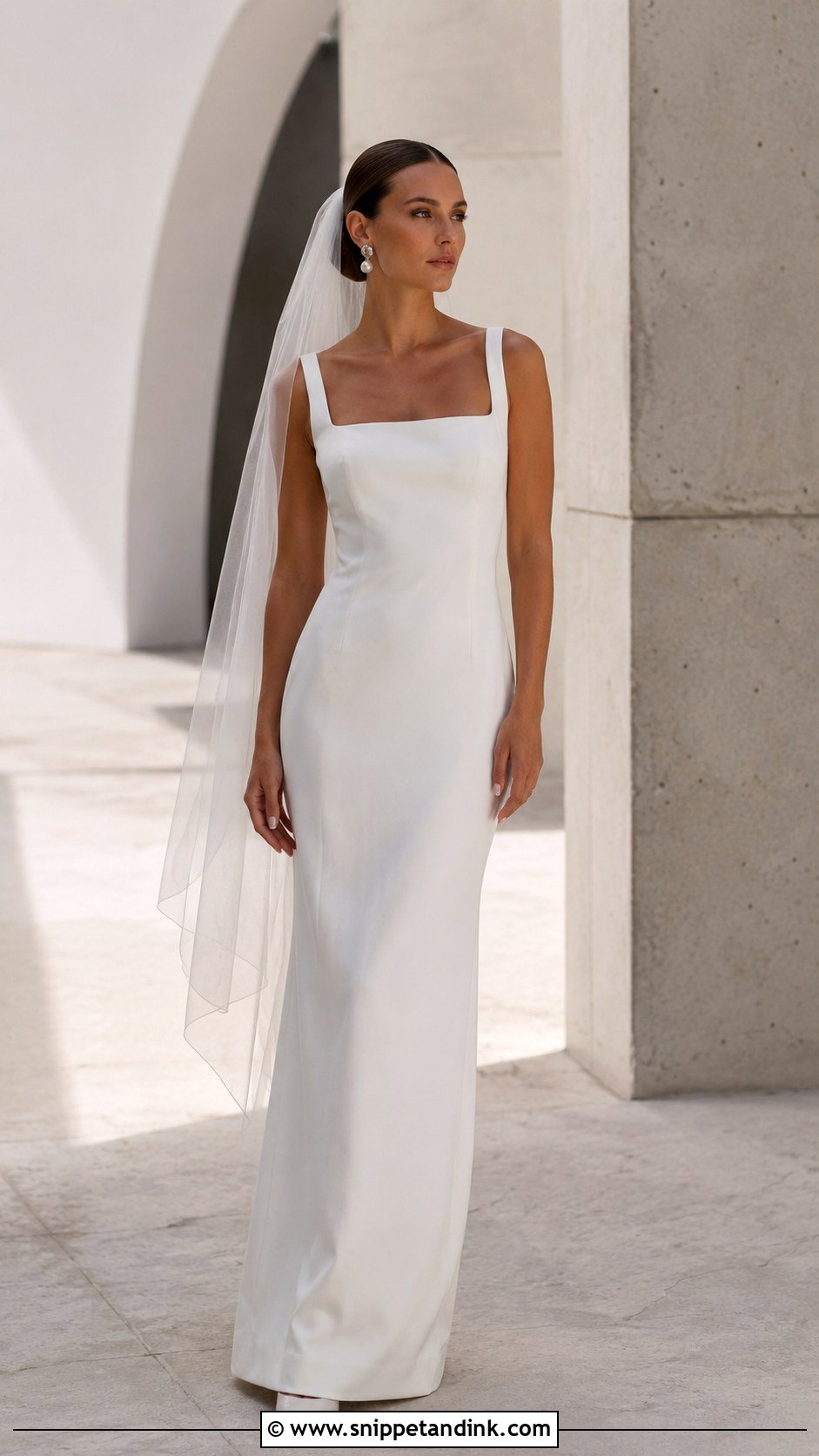 Minimalist Column Wedding Dress - Snippet and Ink - 25 Classic Elegant Wedding Dress Ideas