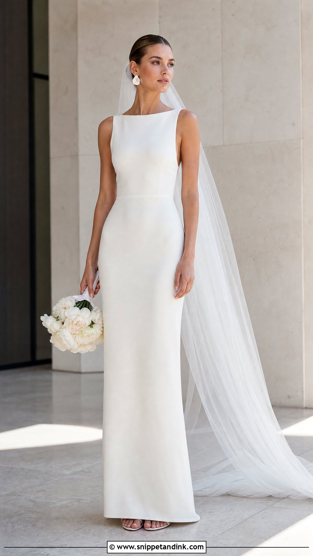 Minimalist Column Wedding Dress - Snippet and Ink - 25 Sophisticated Wedding Dress Ideas