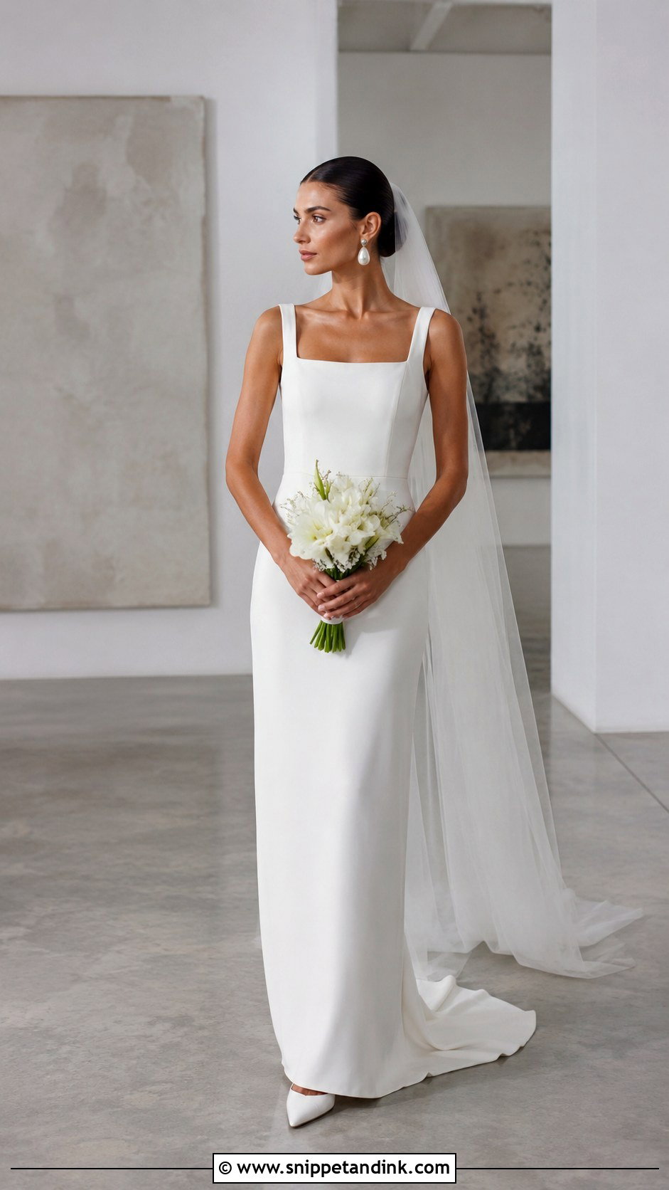 Minimalist Column Wedding Dress - Snippet and Ink - 20 Classic Elegant Timeless Wedding Dress Ideas