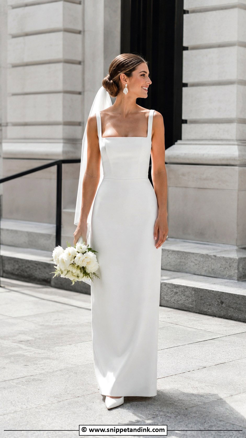 Minimalist Column Wedding Dress - Snippet and Ink - 30 Minimalist Wedding Dresses