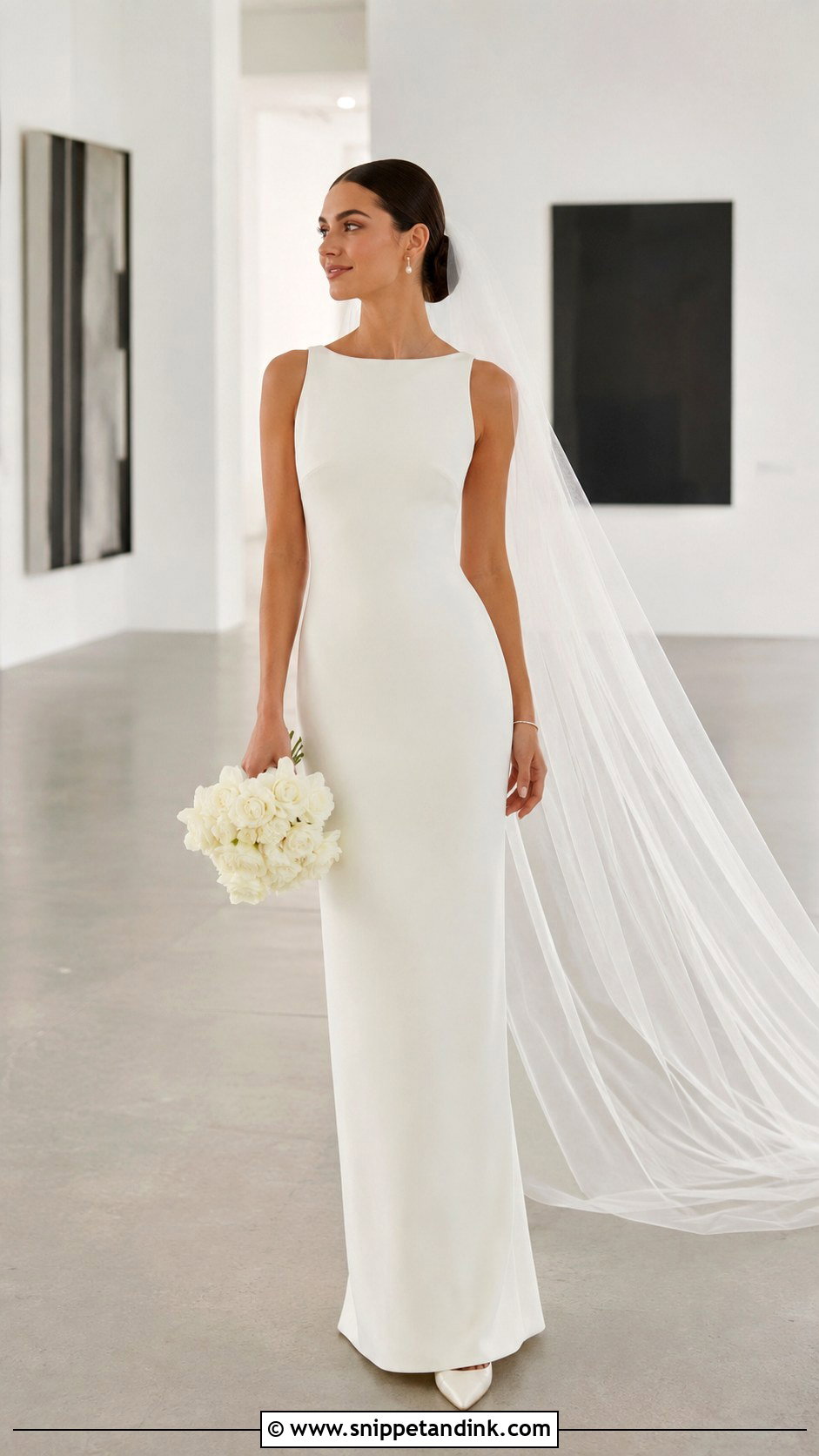 Minimalist Column Wedding Dress - Snippet and Ink - 20 Contemporary Wedding Dress Ideas