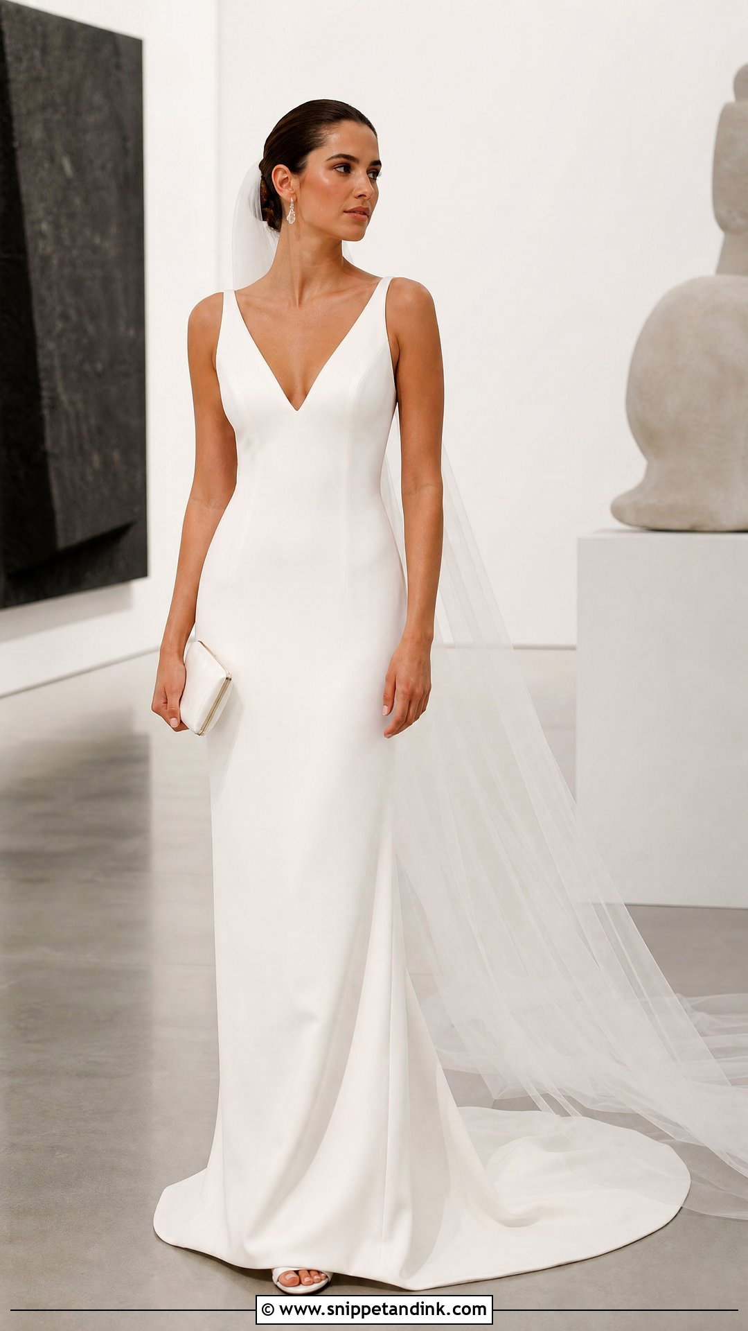 Minimalist Column Wedding Dress - Snippet and Ink - 20 Small Bust Wedding Dresses
