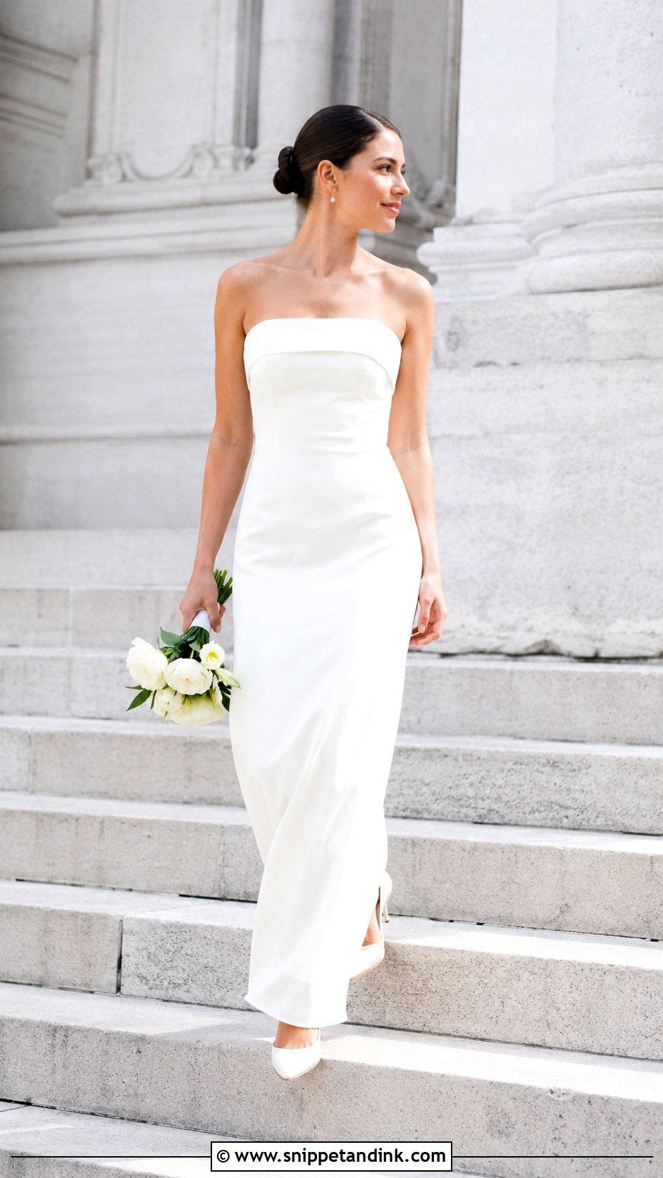 Minimalist Column Wedding Dress - Snippet and Ink - 25 Minimalist Wedding Dress Ideas
