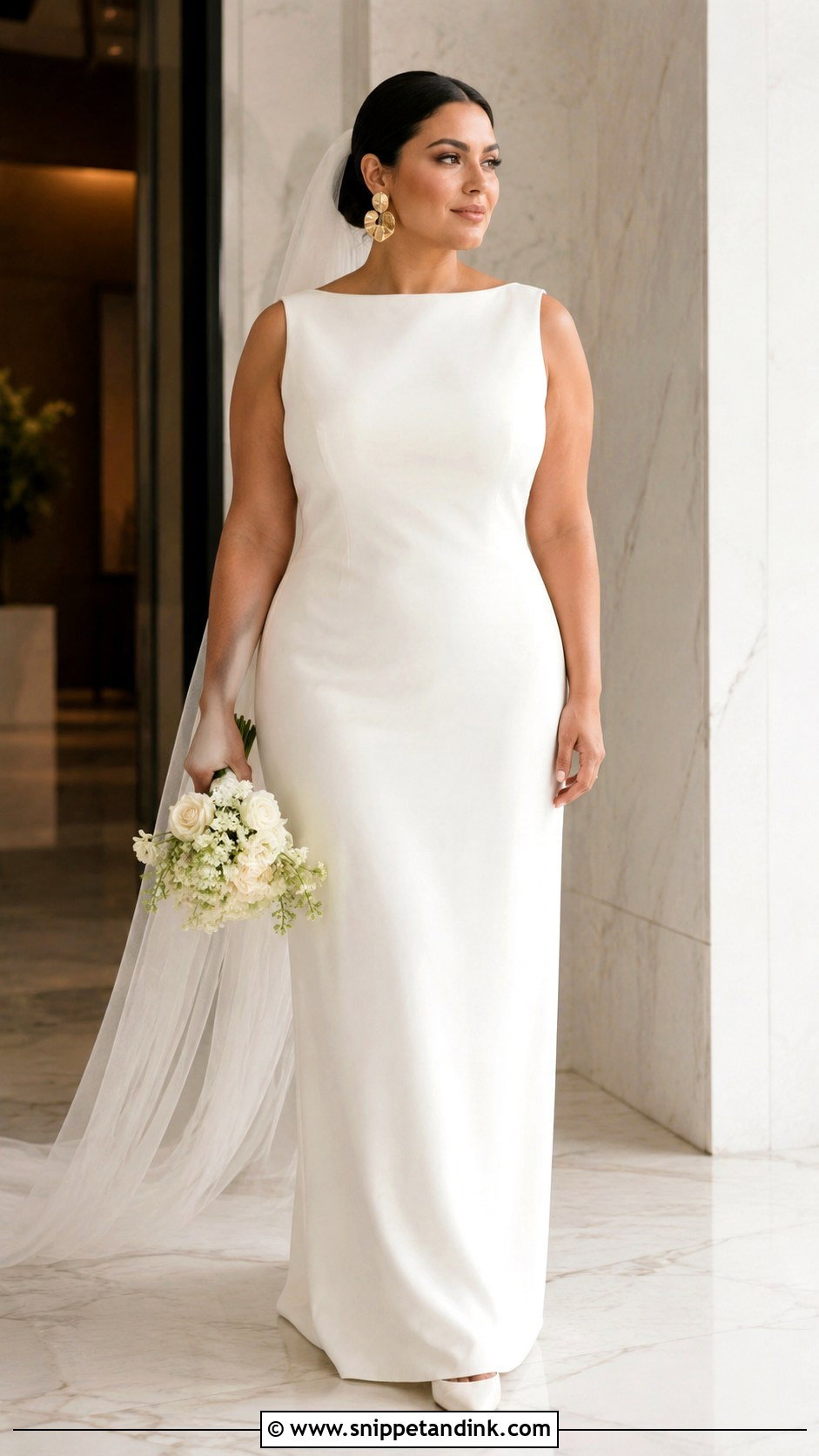 Minimalist Column Wedding Dress - Snippet and Ink - 30 Midsize Wedding Dress Ideas