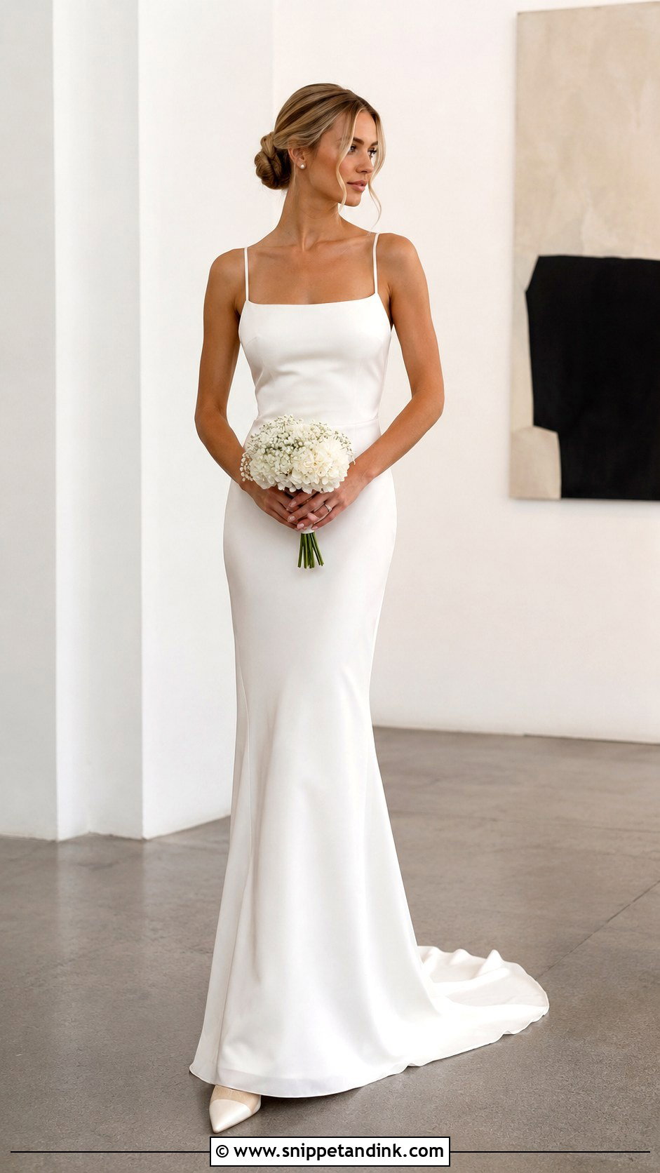 Minimalist Column Wedding Dress - Snippet and Ink - 25 Modern Timeless Wedding Dress Ideas