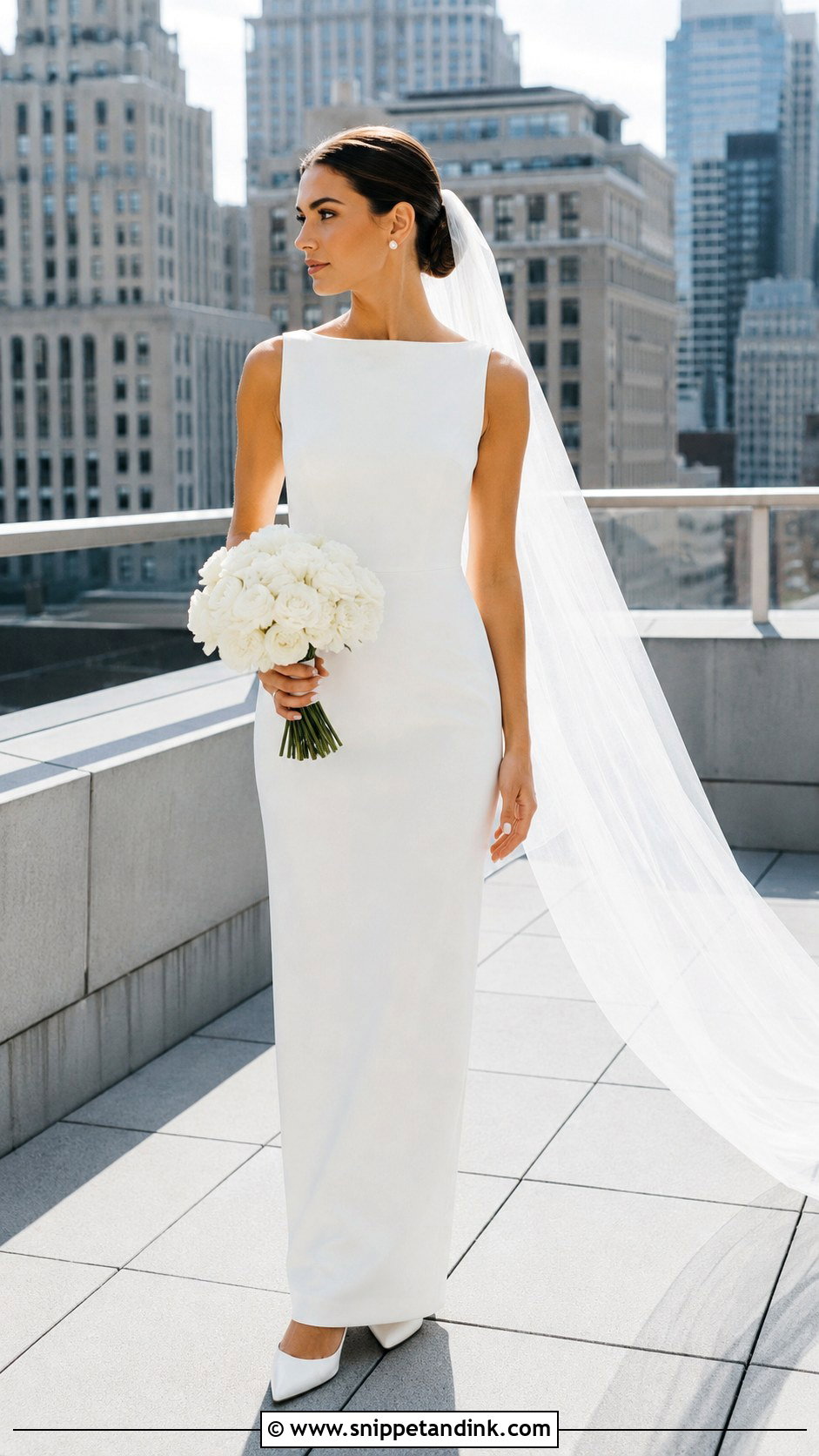 Minimalist Column Wedding Dress - Snippet and Ink - 25 Form Fitting Wedding Dress Ideas