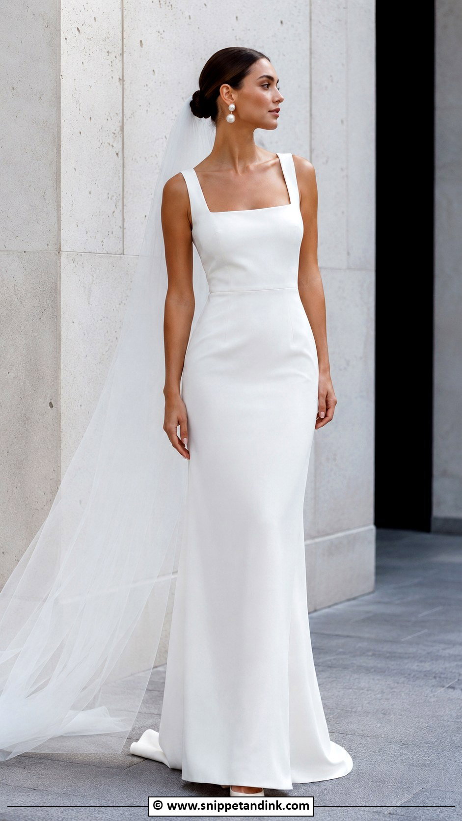 Minimalist Column Wedding Dress - Snippet and Ink - 25 Classic Timeless Classy Wedding Dress Ideas