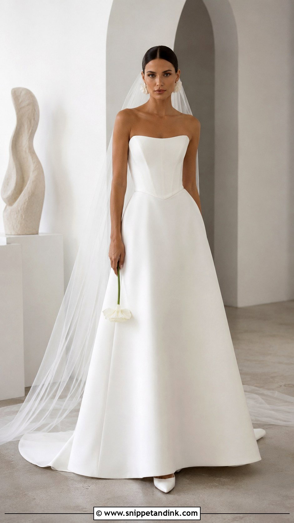 Minimalist Corset Basque Waist Wedding Dress - Snippet and Ink - 20 Corset Basque Waist Wedding Dress Ideas