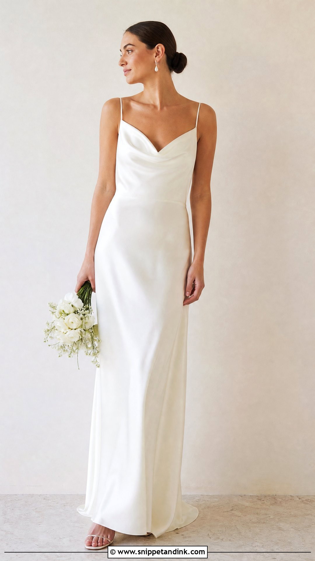 Minimalist Cowl Neck Wedding Dress - Snippet and Ink - 25 Minimalistic Wedding Dress Ideas