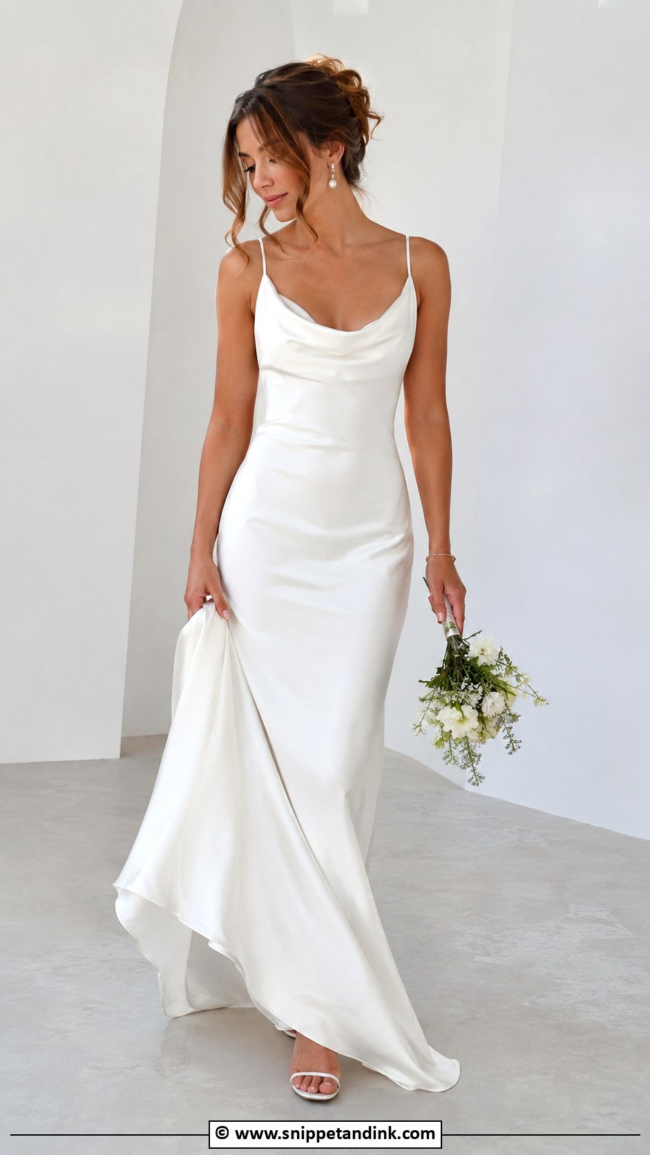 Minimalist Cowl Neck Wedding Dress - Snippet and Ink - 30 Minimalist Wedding Dresses