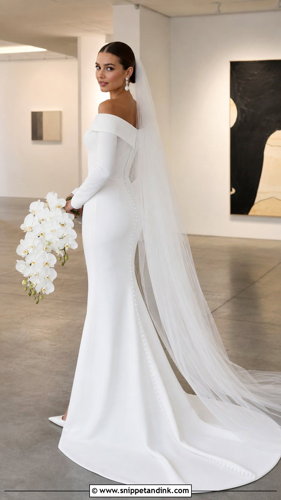 Minimalist Crepe Anastasia Wedding Dress - Snippet and Ink - 20 Anastasia Wedding Dress Ideas