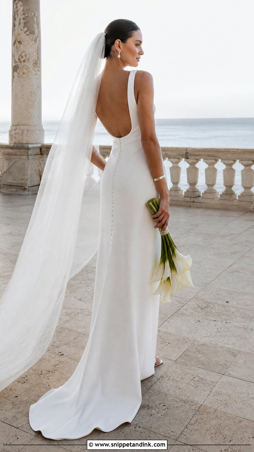 Minimalist Crepe Beach Wedding Dress - Snippet and Ink - 20 Summer Wedding Dress Beach Ideas