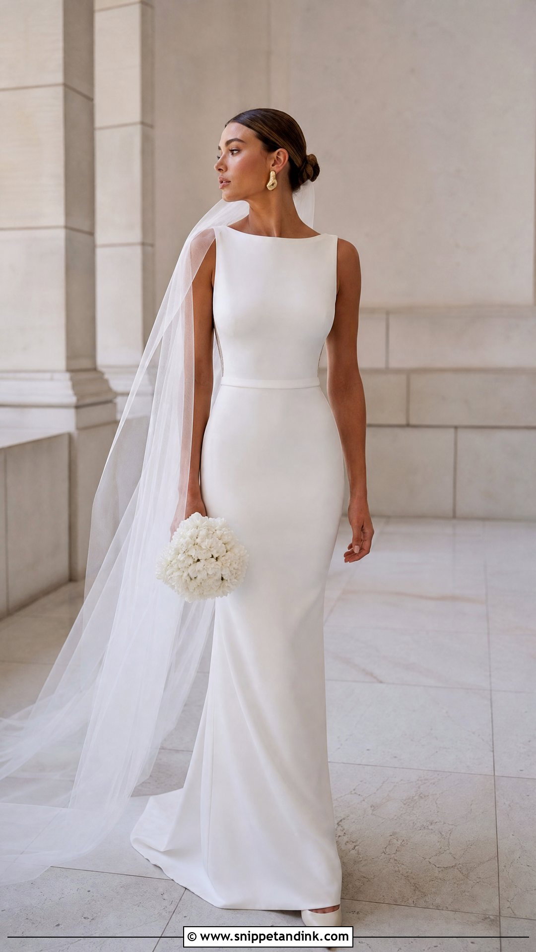 Minimalist Crepe Bridal Dress - Snippet and Ink - 20 Modern Bridal Dress Ideas