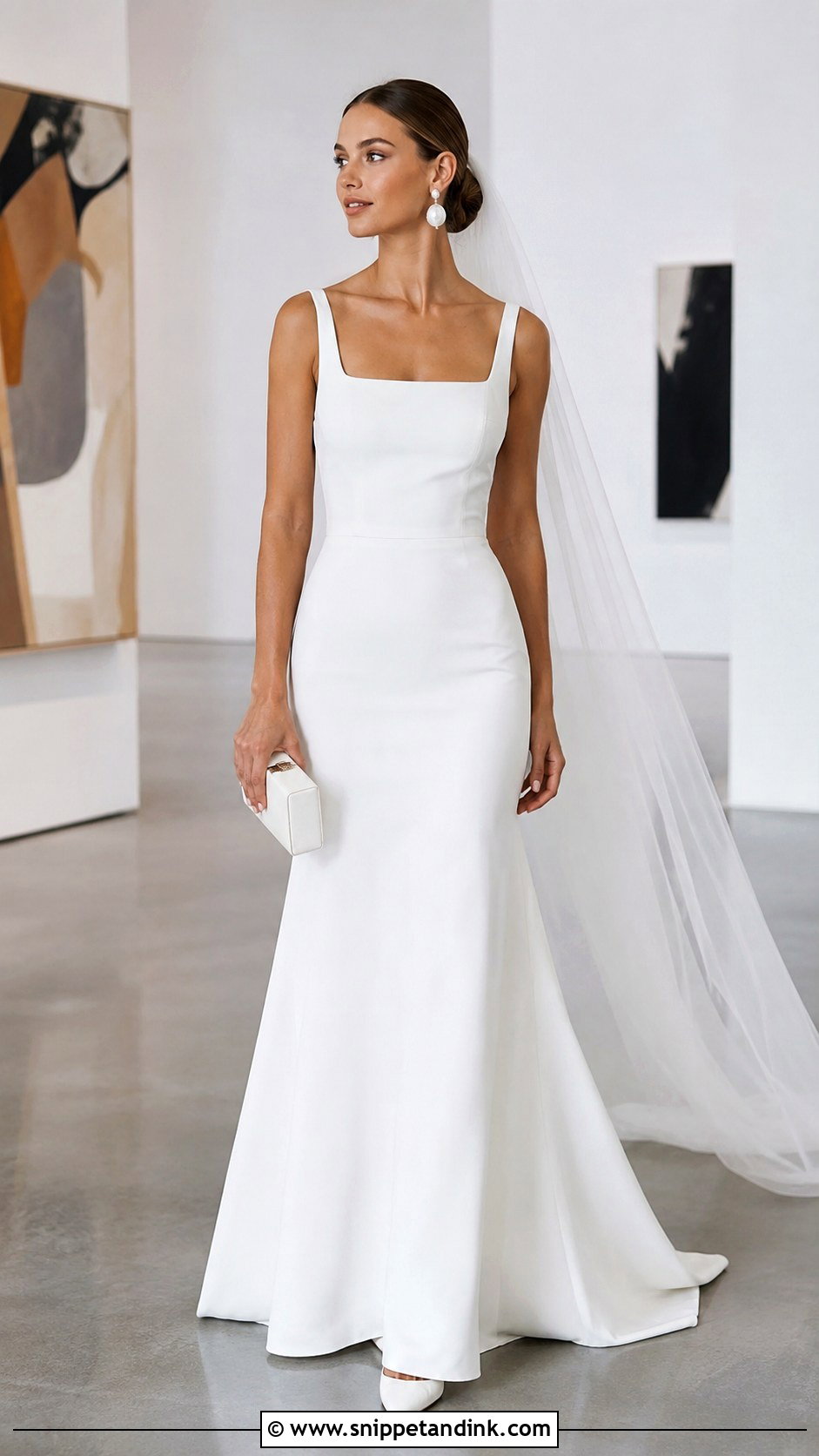 Minimalist Crepe Bridal Frock Gown - Snippet and Ink - 20 Bridal Frocks Gowns