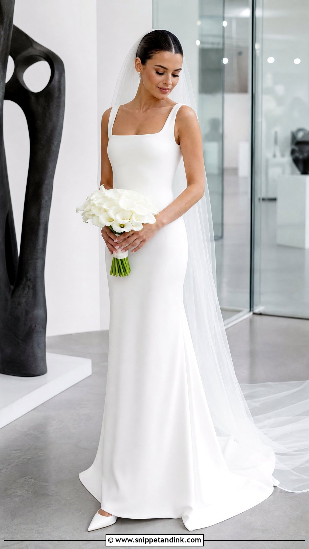 Minimalist Crepe Bridal Gown - Snippet and Ink - 25 Elegant Bridal Gown Ideas