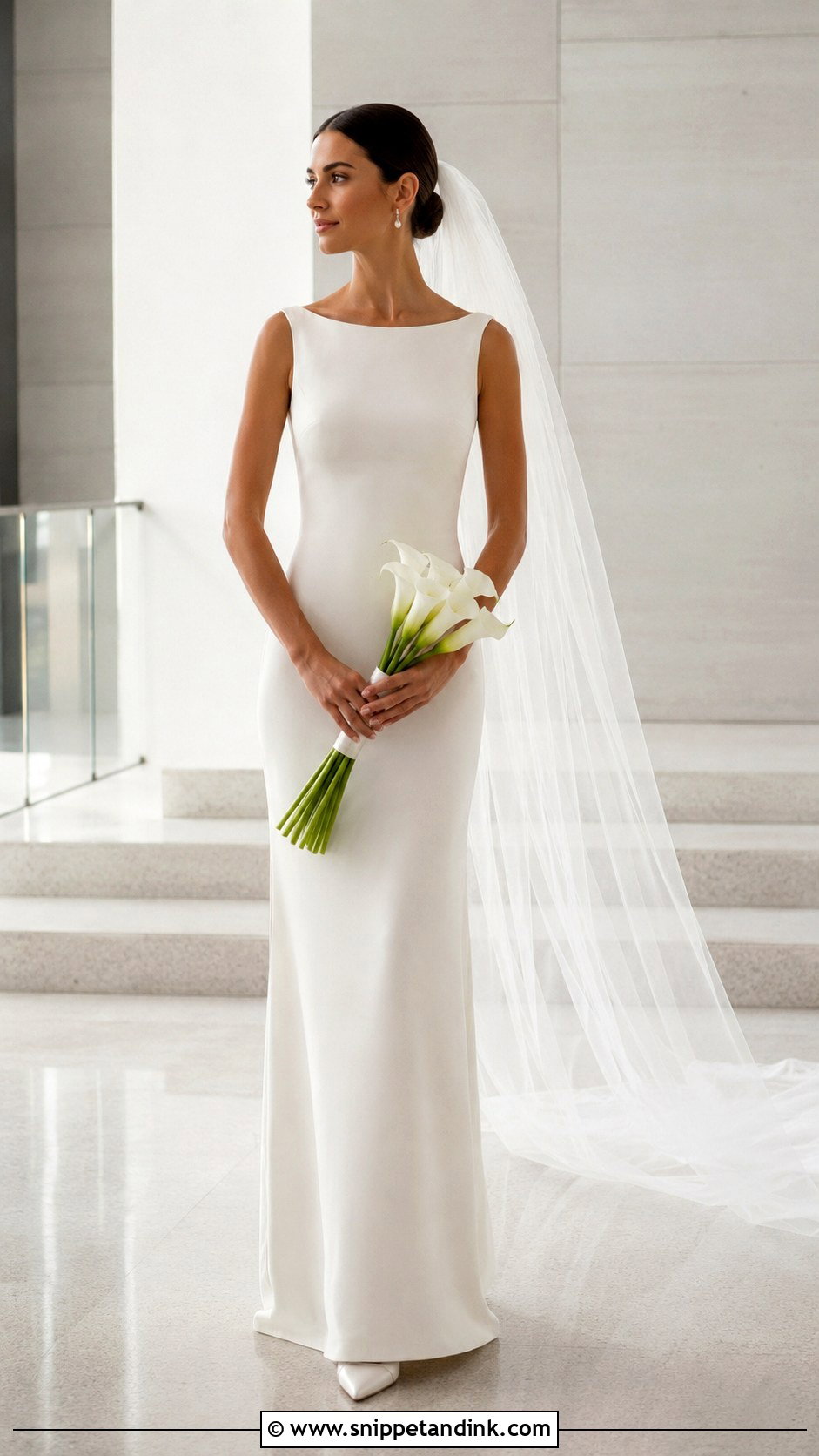 Minimalist Crepe Bridal Gown - Snippet and Ink - 20 Bridal Frocks Gowns Wedding Dresses