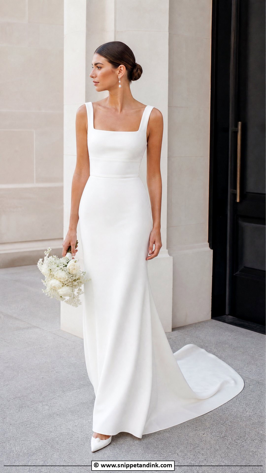 Minimalist Crepe Bridal Gown - Snippet and Ink - 35 Bridal Gowns