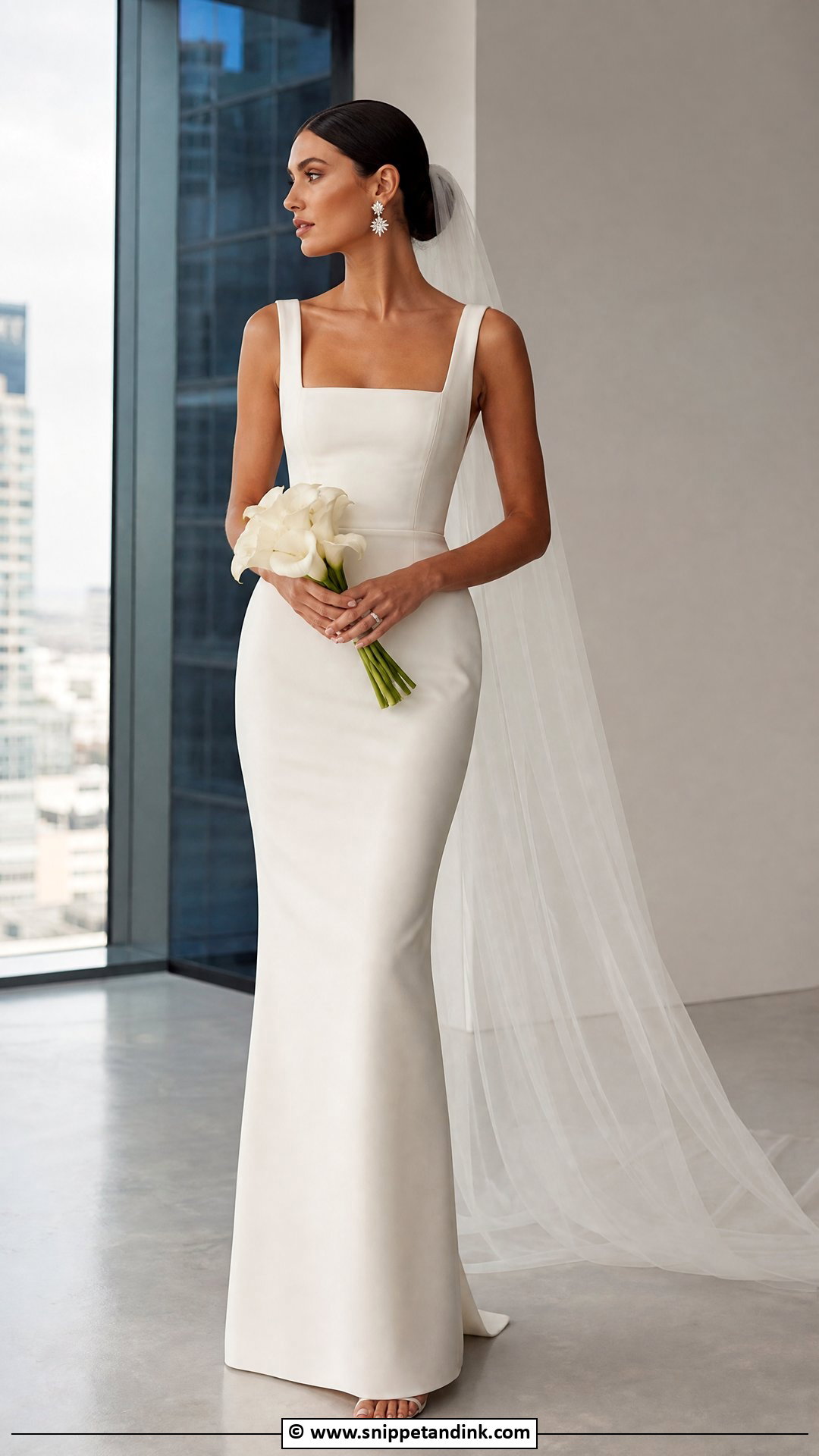 Minimalist Crepe Bride Dress - Snippet and Ink - 35 Bride Dresses