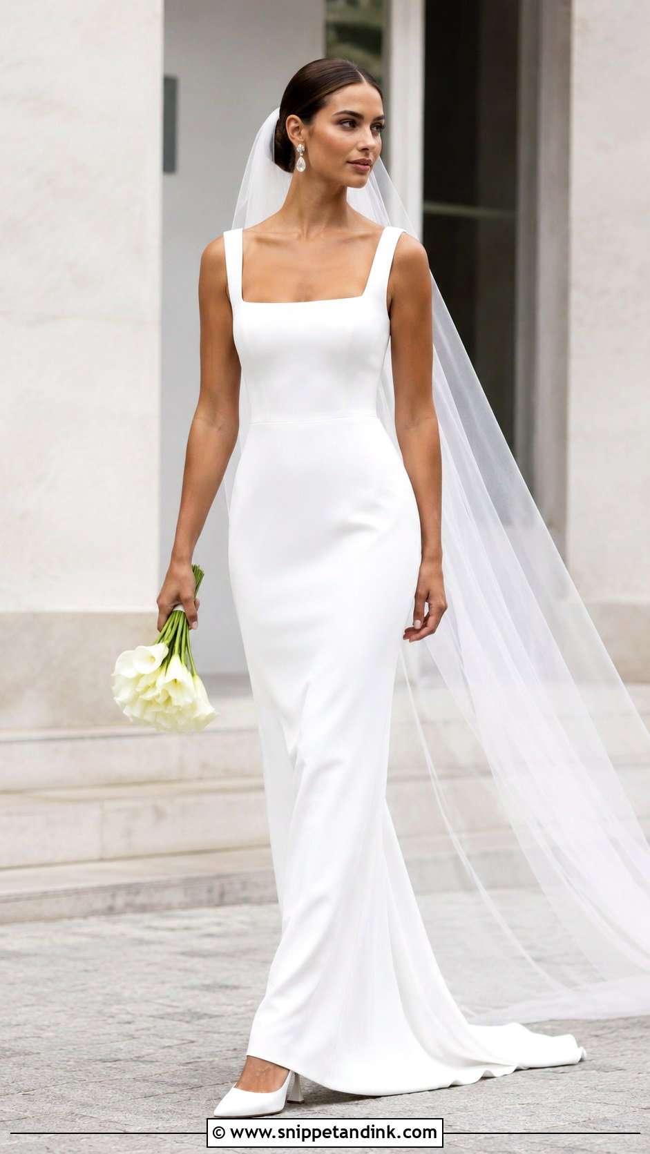 Minimalist Crepe Bride Gown - Snippet and Ink - 25 Bride Gown Design Ideas