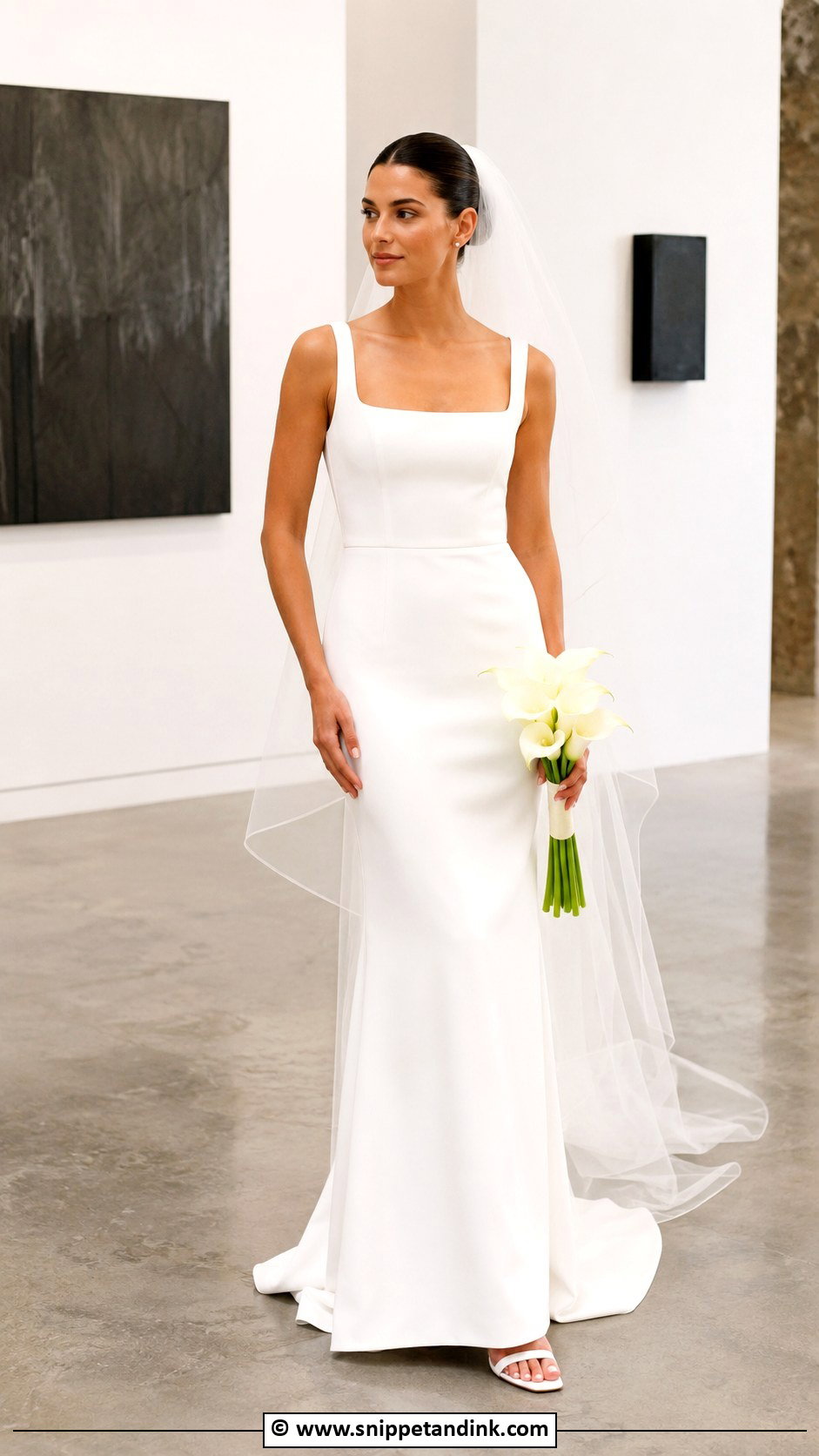 Minimalist Crepe Bride Gown - Snippet and Ink - 30 Bride Gown Ideas