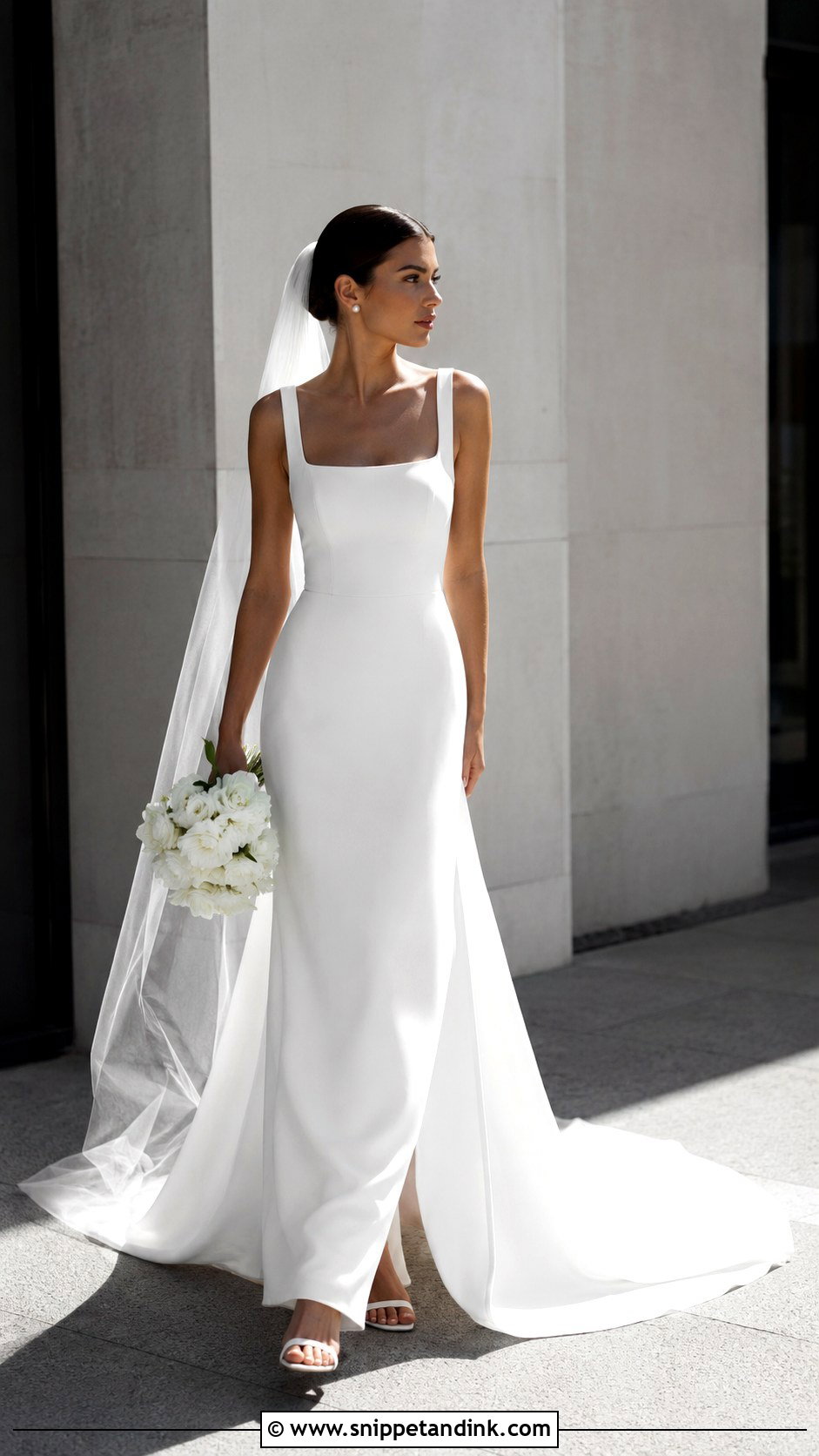 Minimalist Crepe Gown for Bride - Snippet and Ink - 25 Gown for Bride Ideas