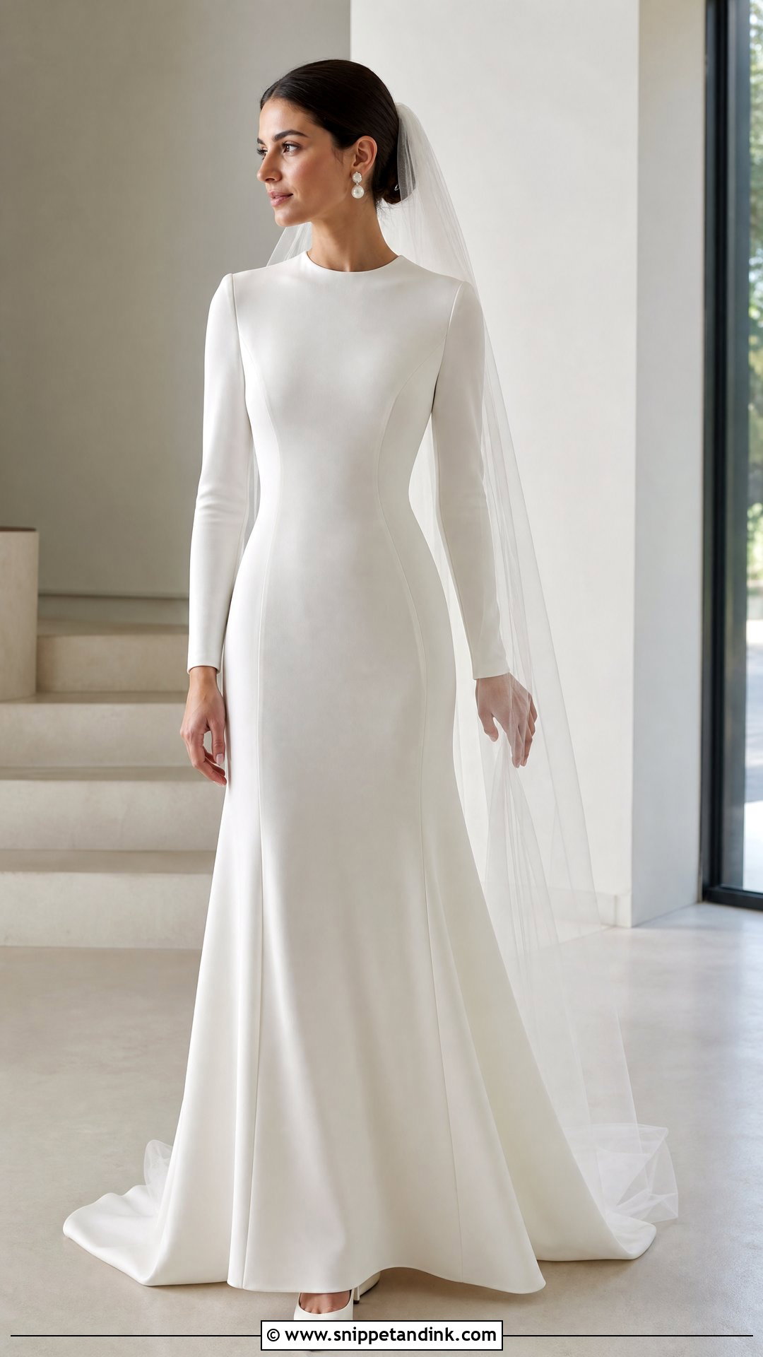 Minimalist Crepe Jewish Wedding Dress - Snippet and Ink - 25 Jewish Wedding Dress Ideas