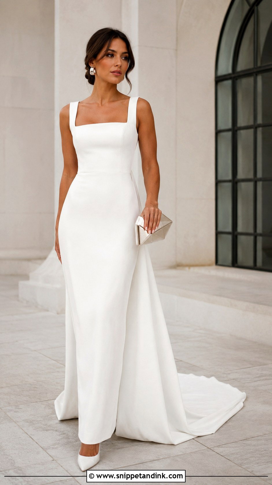 Minimalist Crepe Long Tail Gown - Snippet and Ink - 20 Long Tail Gown Ideas
