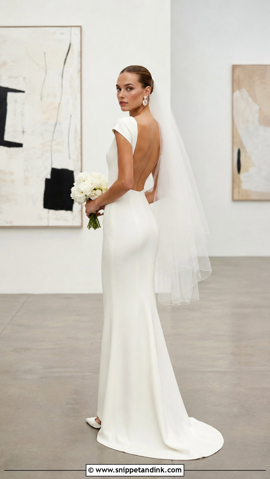 Minimalist Crepe Marriage Gown - Snippet and Ink - 20 Marriage Gown Ideas