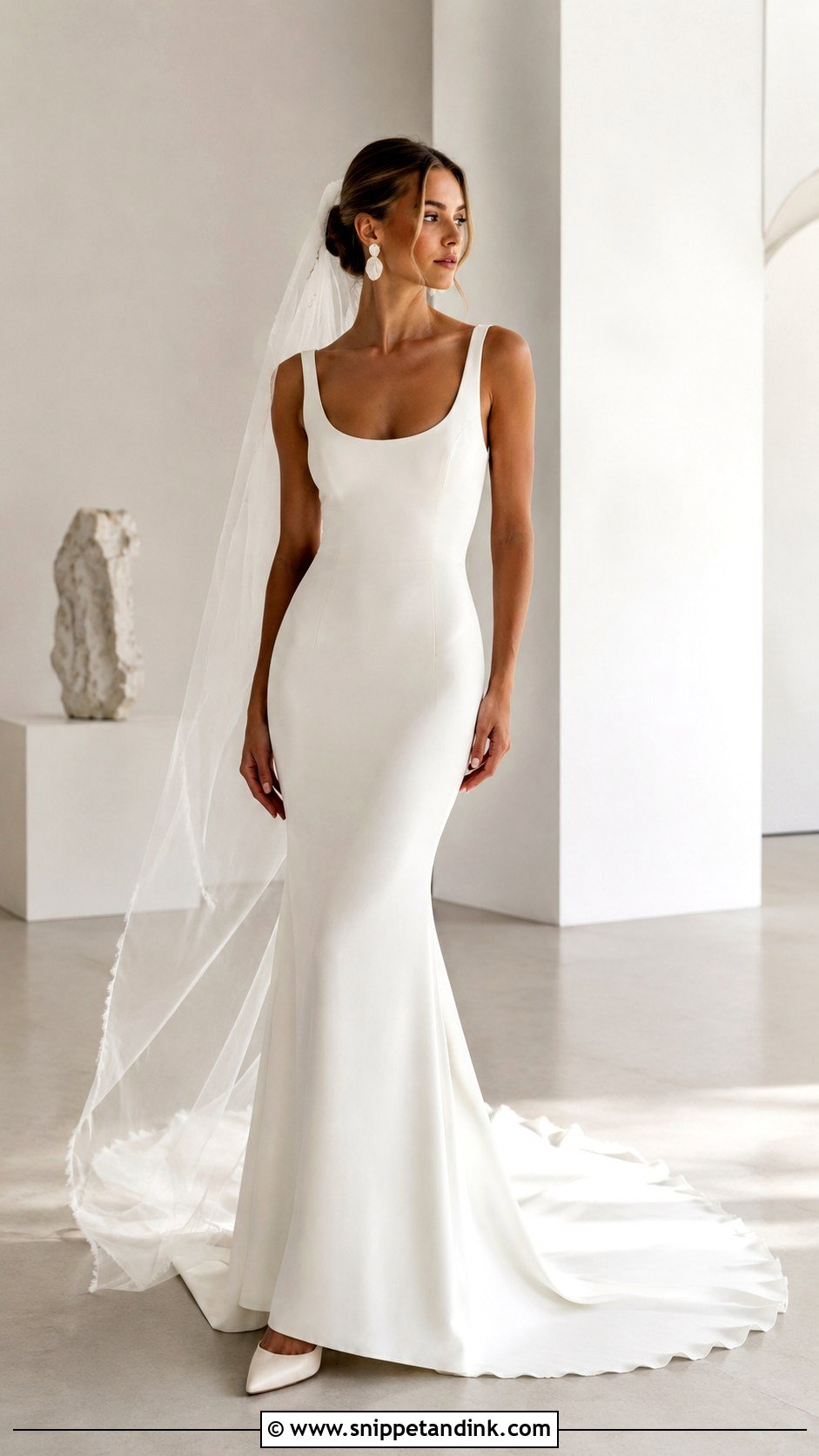 Minimalist Crepe Mermaid Bridal Dress - Snippet and Ink - 20 Mermaid Bridal Dresses
