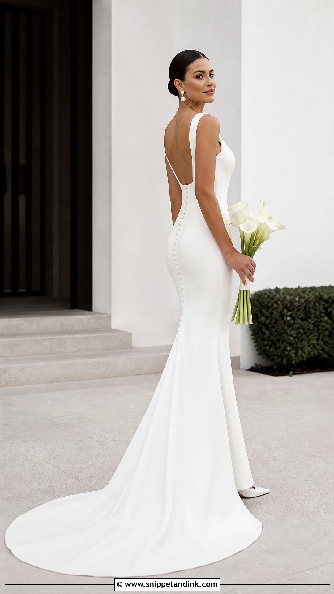 Minimalist Crepe Mermaid Tail Wedding Dress - Snippet and Ink - 20 Mermaid Tail Wedding Dress Ideas