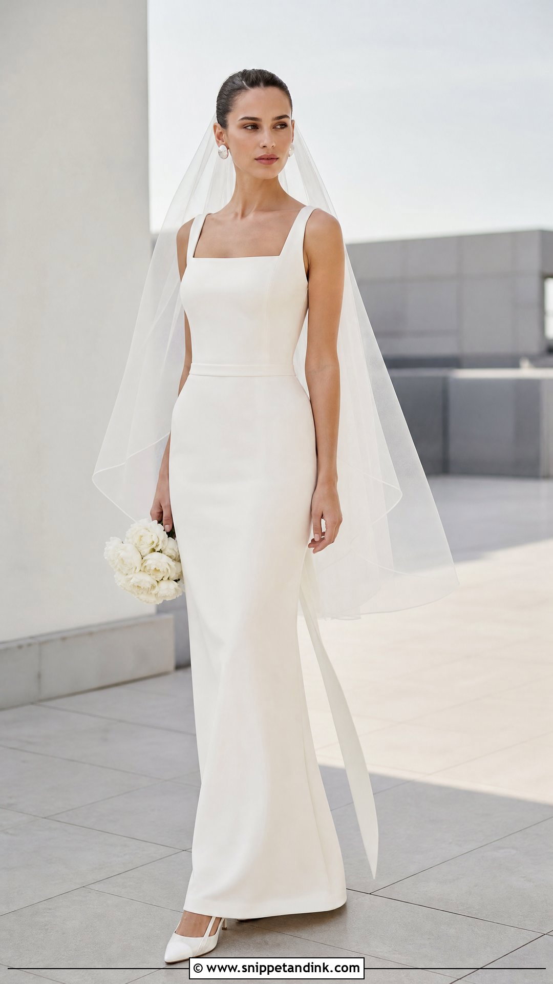 Minimalist Crepe Ribbon Wedding Dress - Snippet and Ink - 20 Ribbon Wedding Dress Ideas