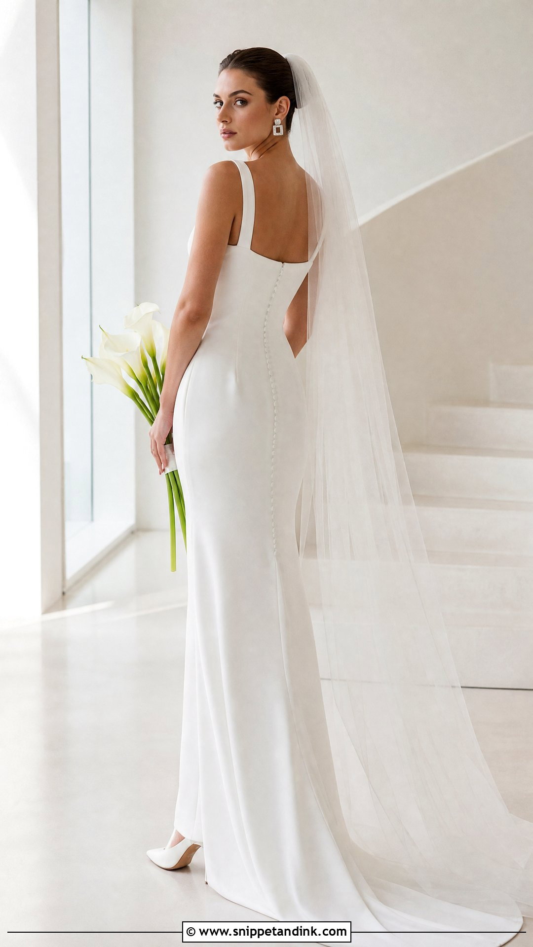 Minimalist Crepe Serpentina Wedding Gown - Snippet and Ink - 20 Serpentina Wedding Gown Ideas