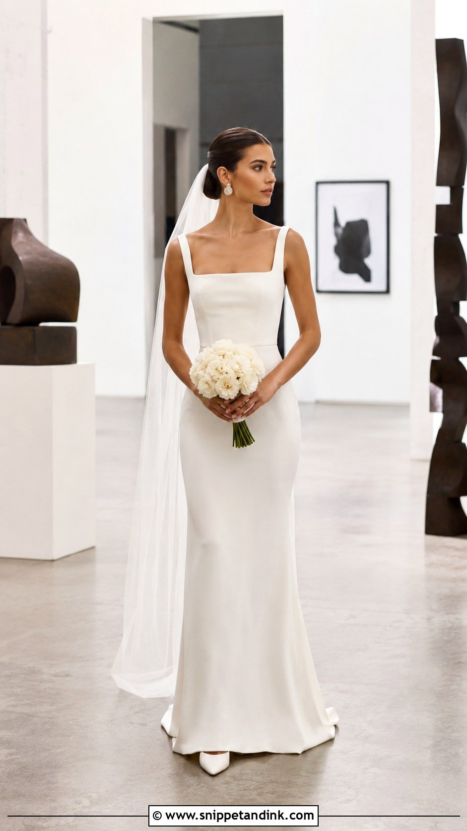 Minimalist Crepe Sheath Wedding Dress - Snippet and Ink - 20 Amazing Wedding Dress Ideas