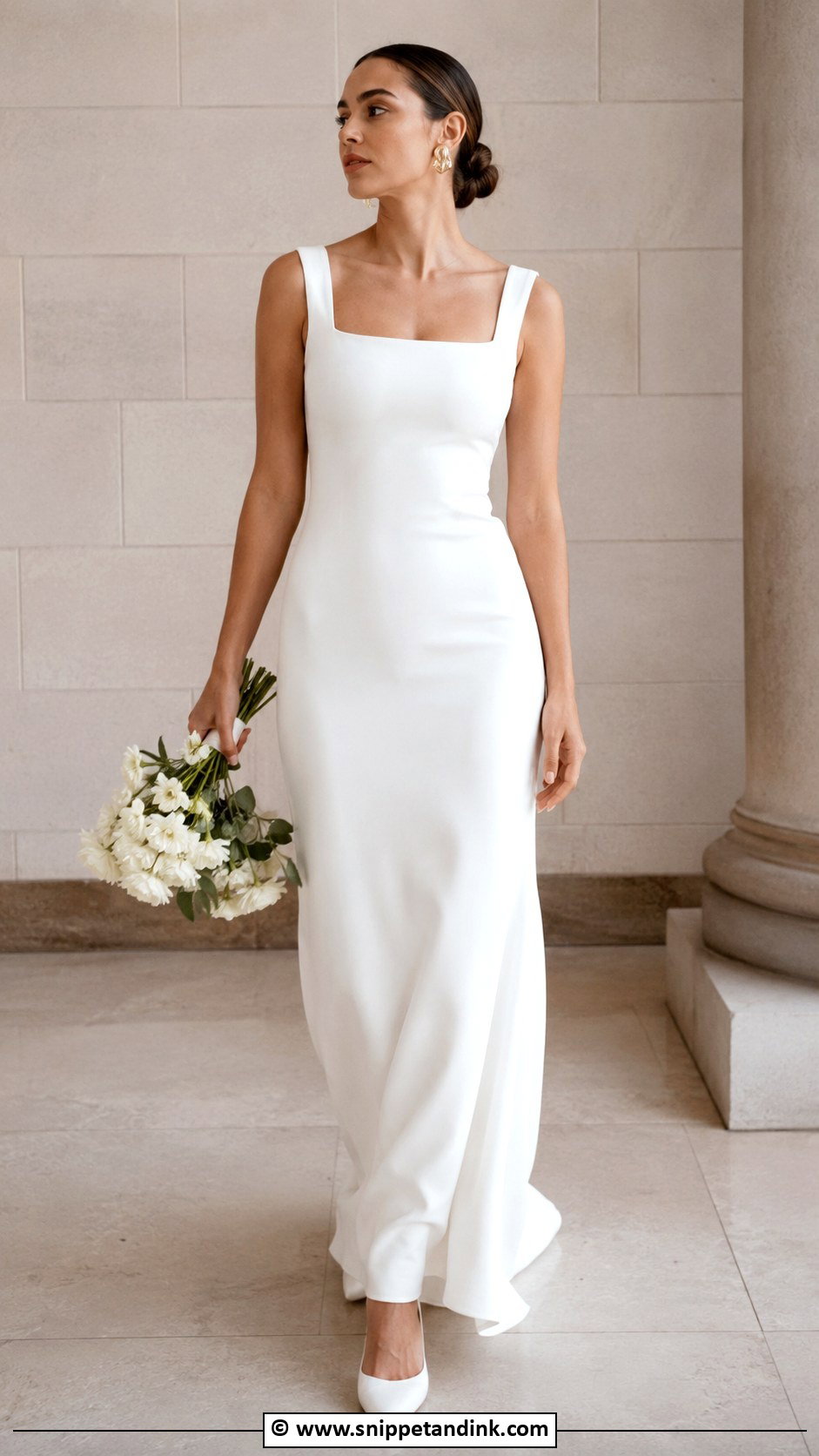 Minimalist Crepe Wedding Dress - Snippet and Ink - 25 Informal Wedding Dresses
