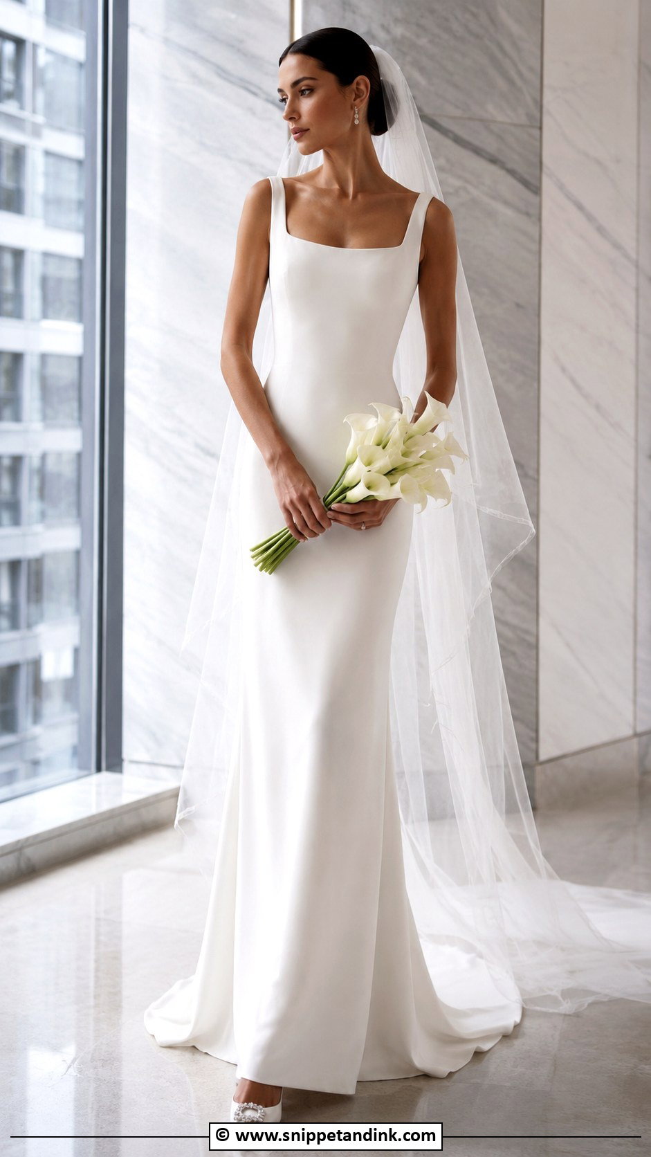 Minimalist Crepe Wedding Dress - Snippet and Ink - 30 Wedding Dress Inspo Ideas