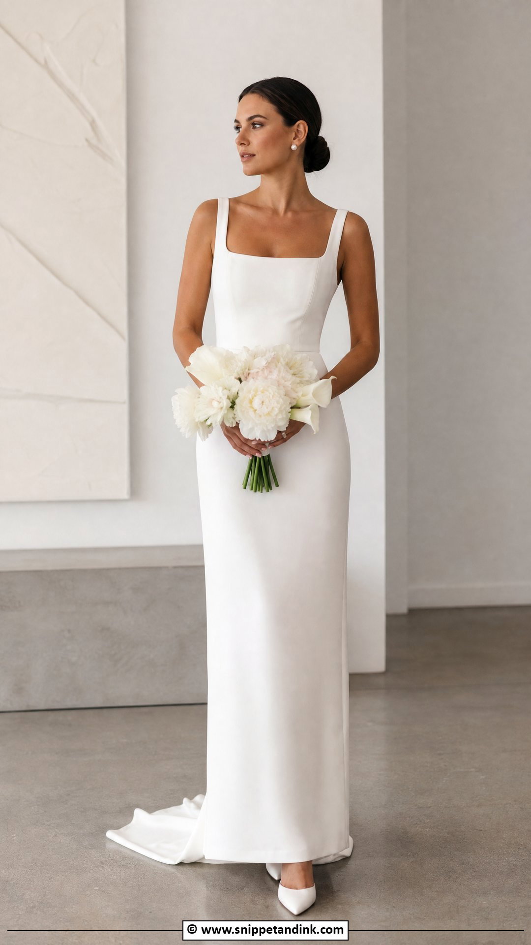 Minimalist Crepe Wedding Dress - Snippet and Ink - 35 Dream Wedding Dresses