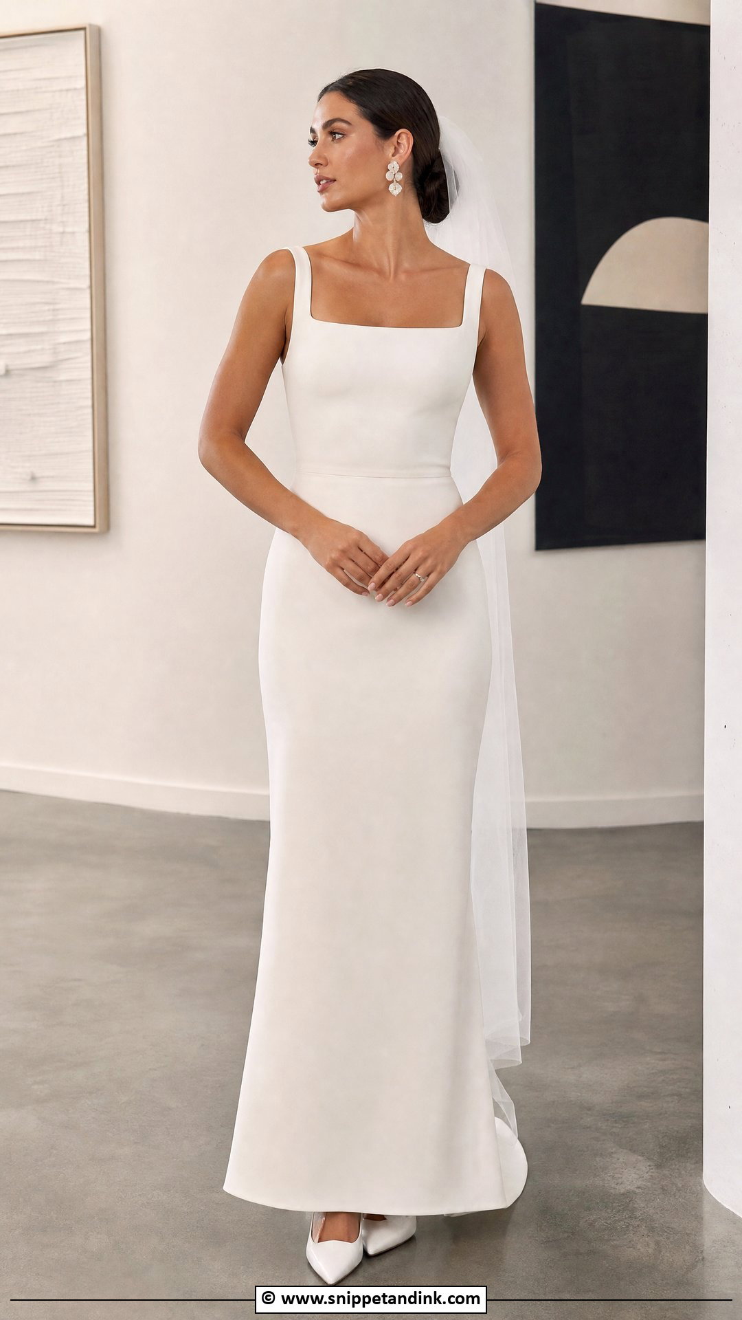 Minimalist Crepe Wedding Dress - Snippet and Ink - 35 Elegant Wedding Dress Ideas