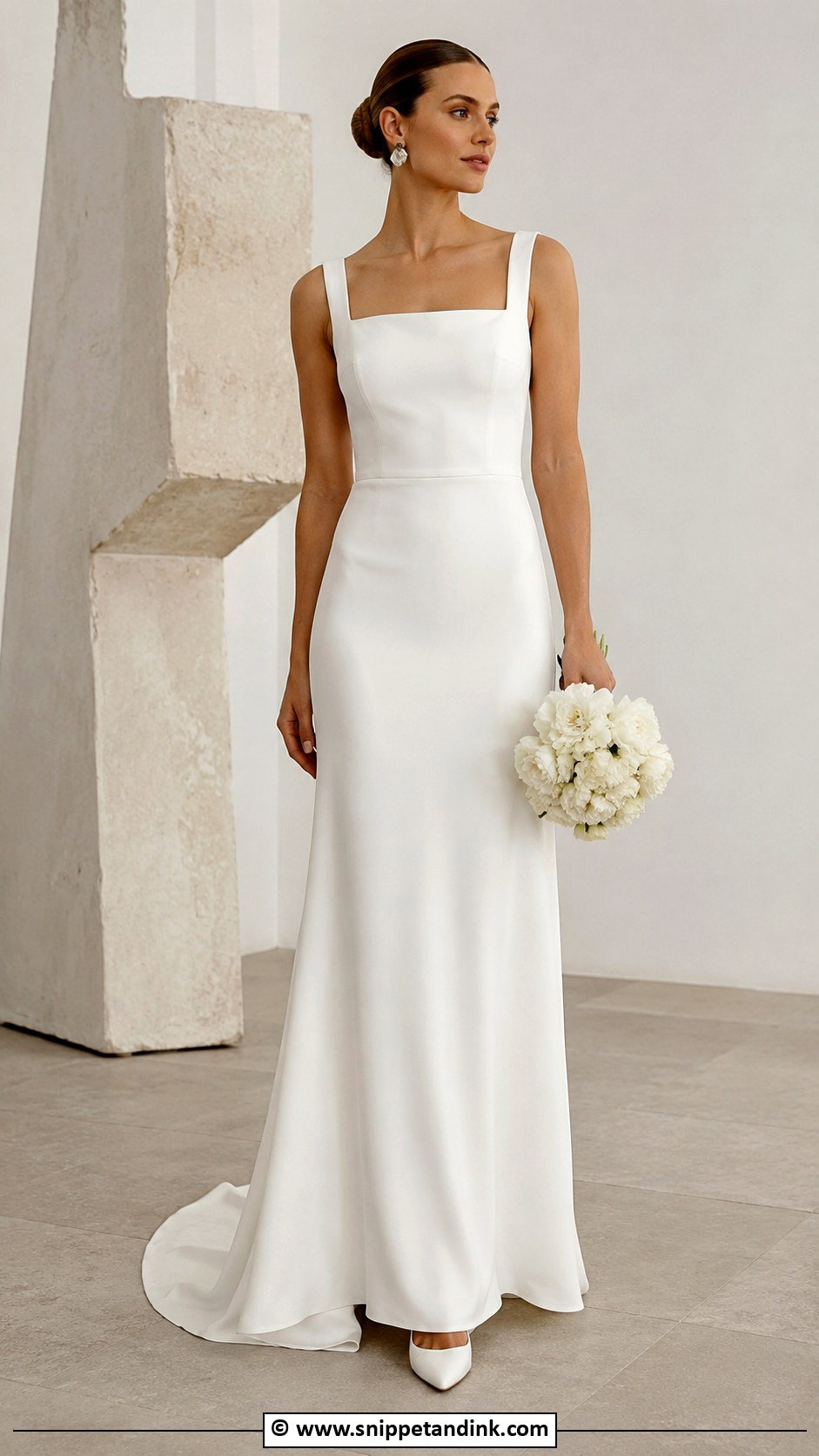 Minimalist Crepe Wedding Dress - Snippet and Ink - 35 Wedding Dresses