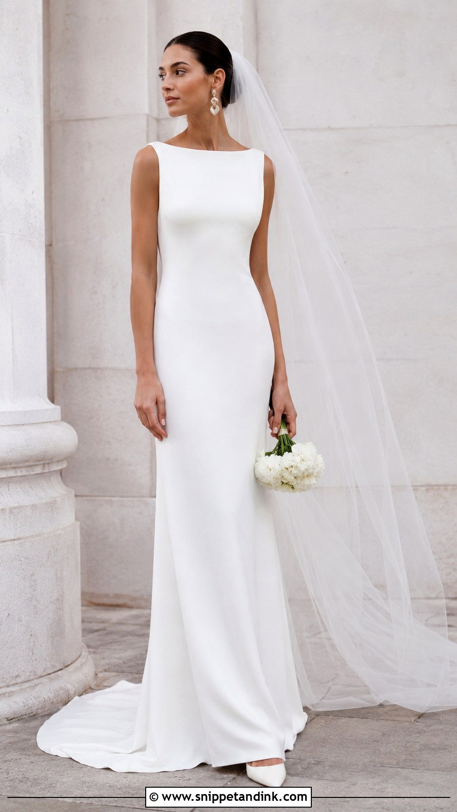 Minimalist Crepe Wedding Dress - Snippet and Ink - 25 Bride Wedding Dress Ideas