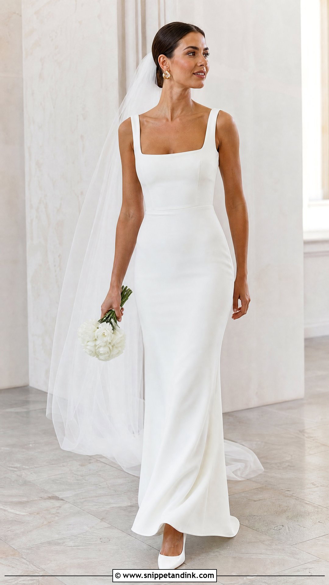 Minimalist Crepe Wedding Dress - Snippet and Ink - 25 Cool Wedding Dresses