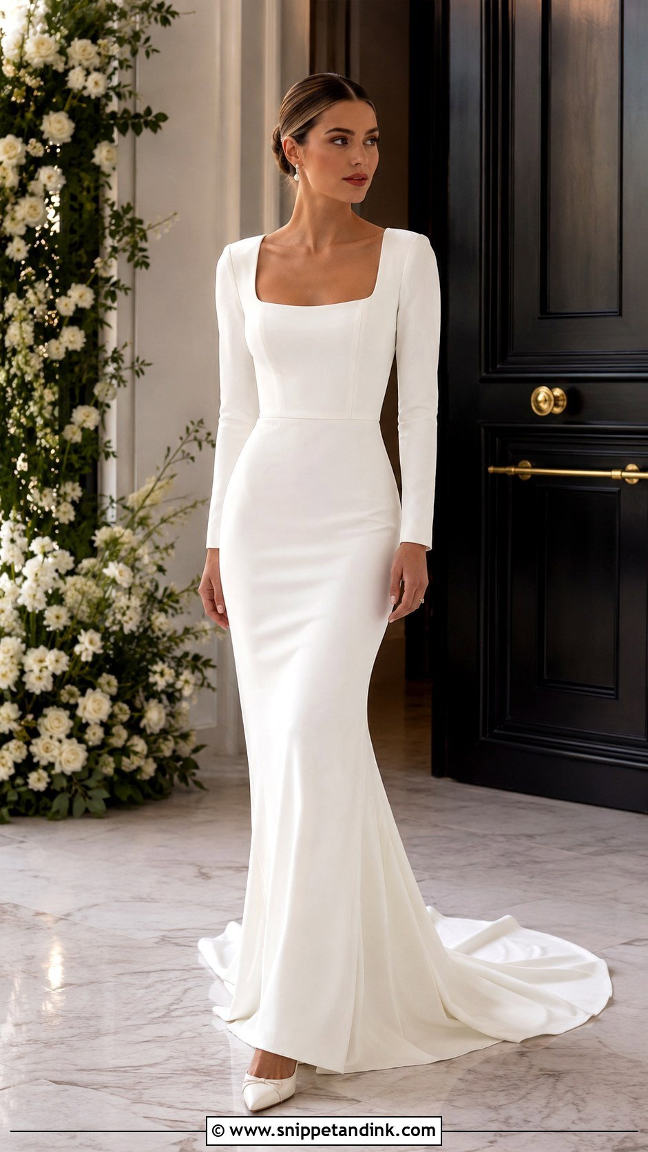 Minimalist Crepe Wedding Dress - Snippet and Ink - 30 Elegant Minimalist Wedding Dress Ideas